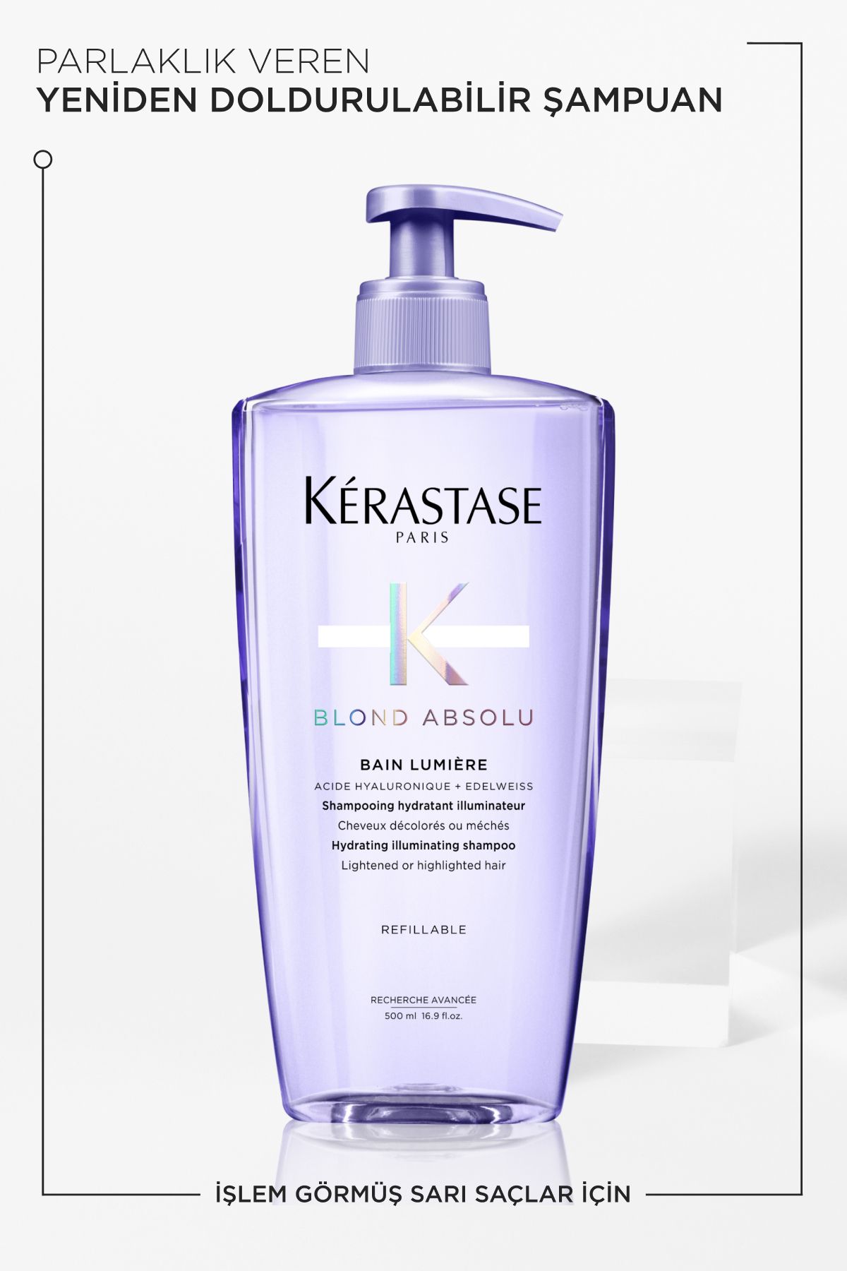 شامپو مردانه و زنانه BLOND ABSOLU BAIN LUMIERE BUSISSING 500 میل برای درخشش موهای بلوند Kerastase