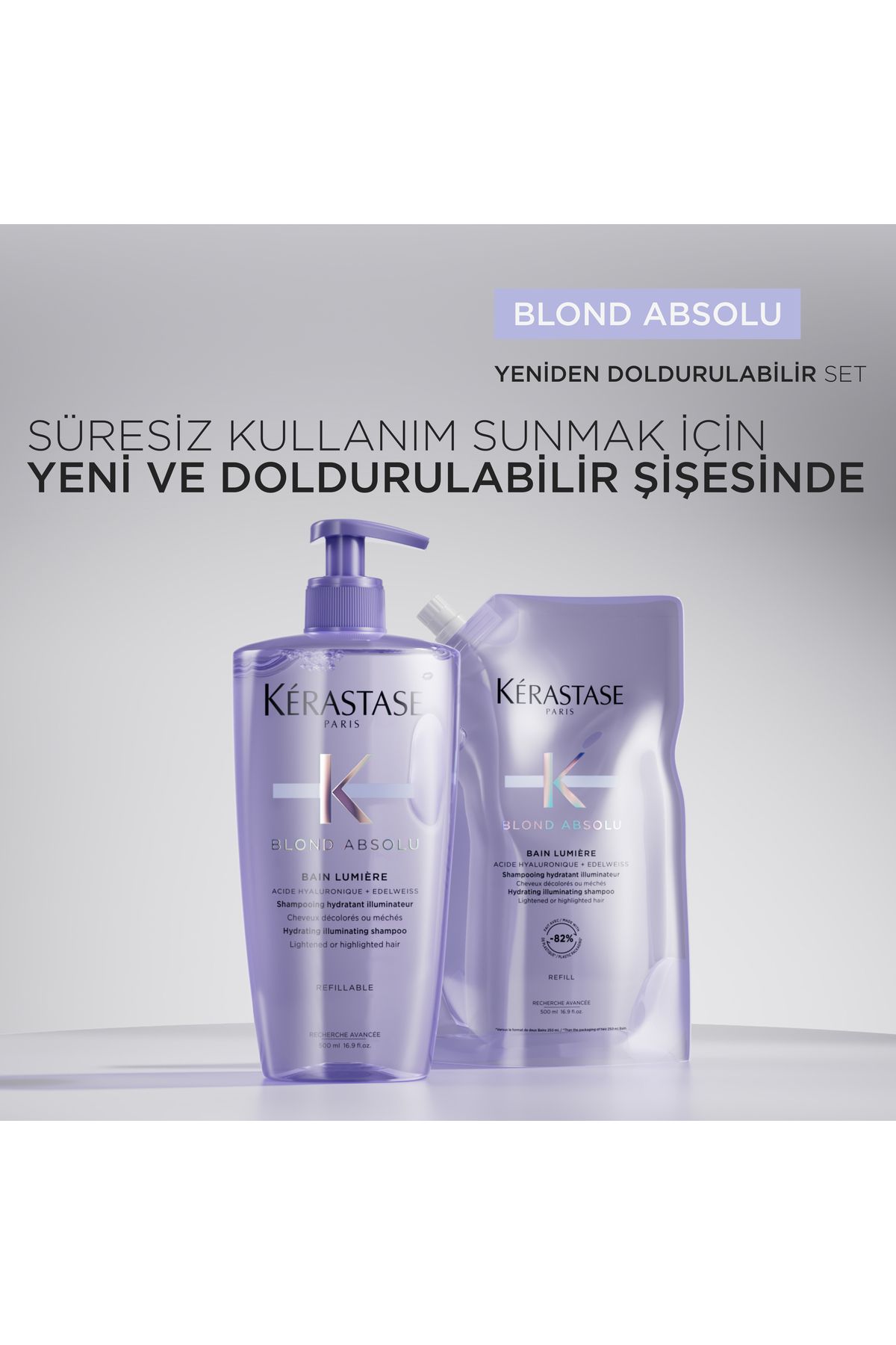 شامپو مردانه و زنانه BLOND ABSOLU BAIN LUMIERE BUSISSING 500 میل برای درخشش موهای بلوند Kerastase