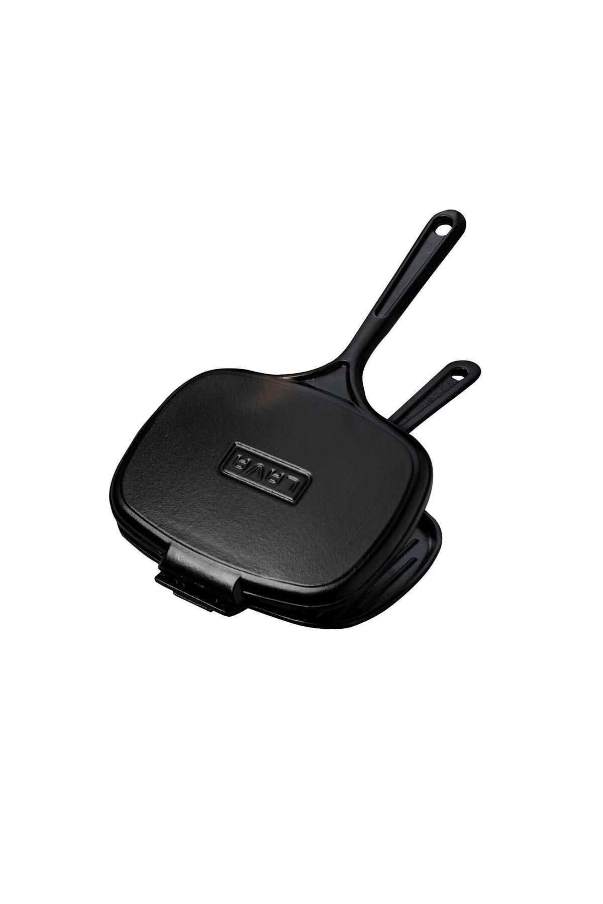 Lava-Cast Rectangular Grill Toaster Cast Iron Solid Handle Size 18x26cm 2