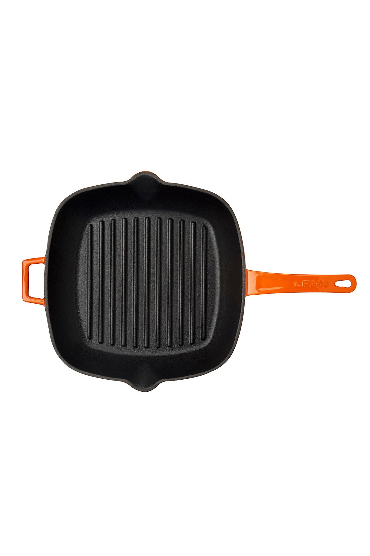 Lava-Cast Square Grill Pan Cast Iron Solid Handle Size 26x26cm 2
