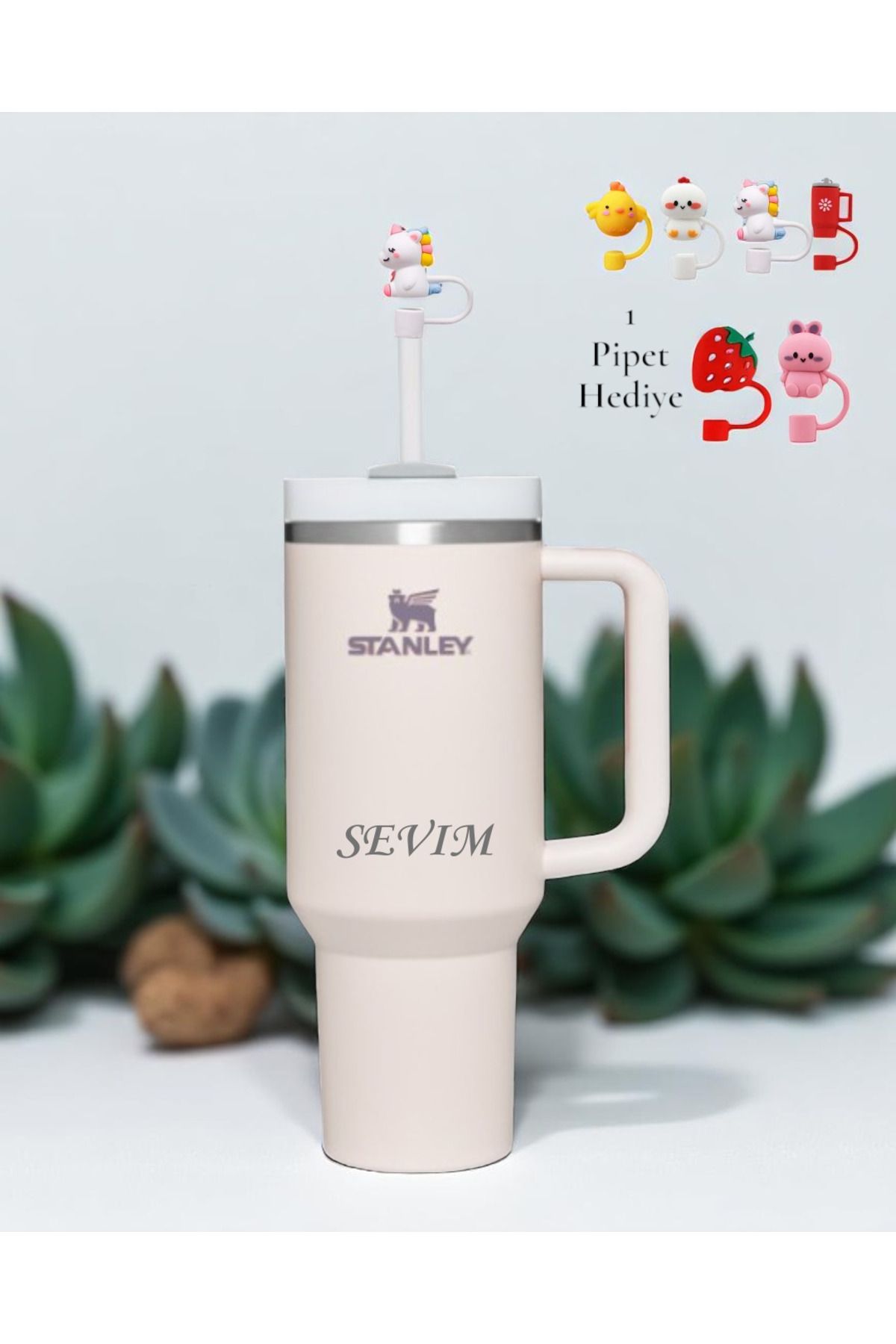 Stanley Kişiselleştirilmiş Quencher Pipetli Termos 1,18 L Açık Pembe