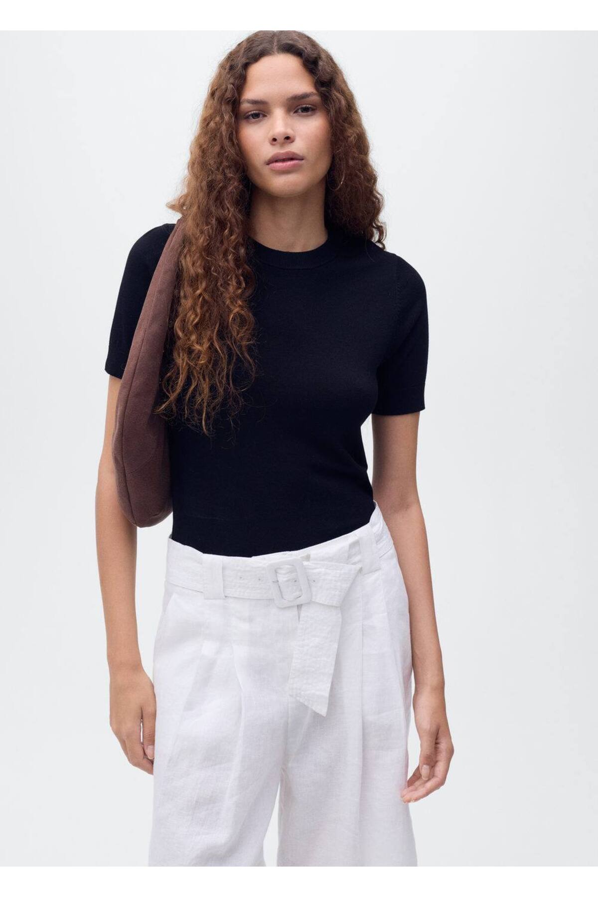 Kısa kollu ince triko kazak