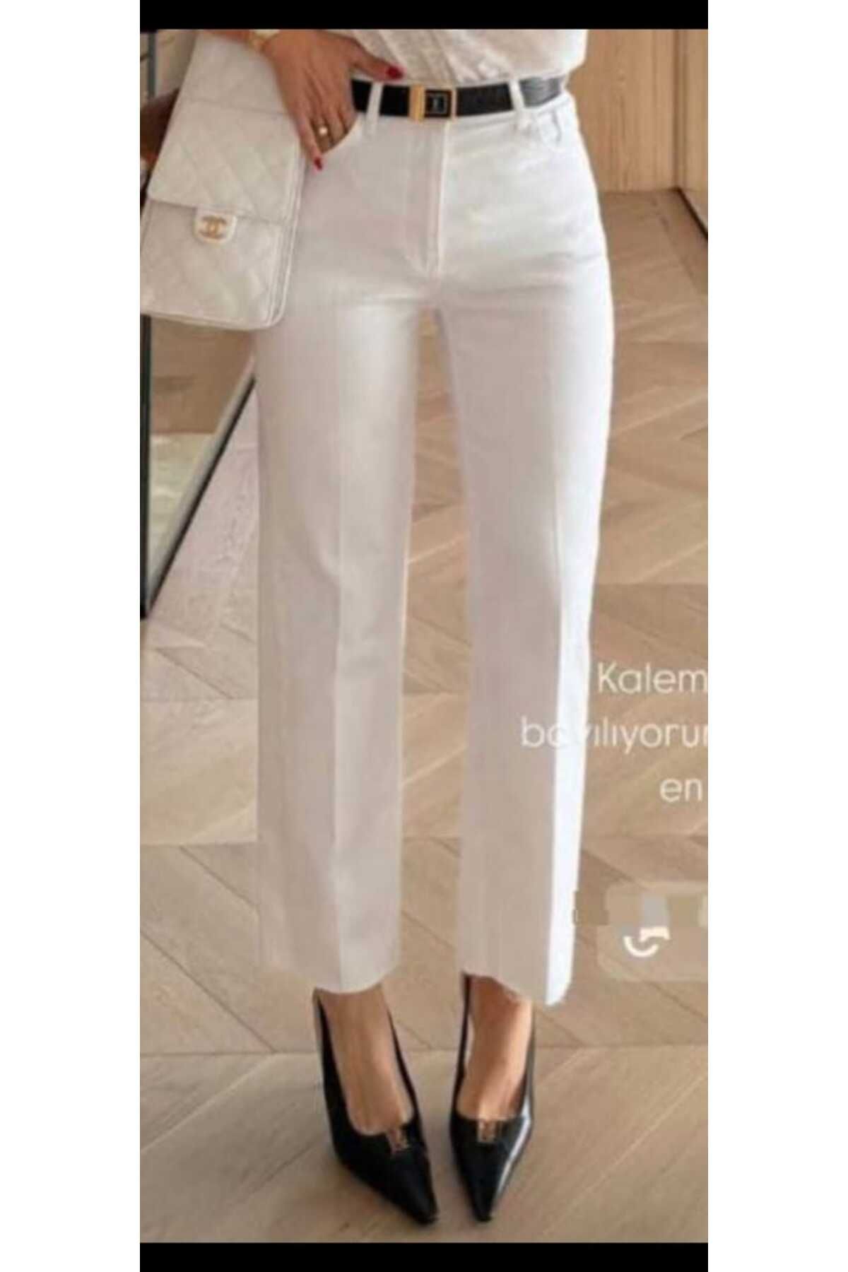 MODA ZRA 520 MODEL BEYAZ TAM KALIP JEAN