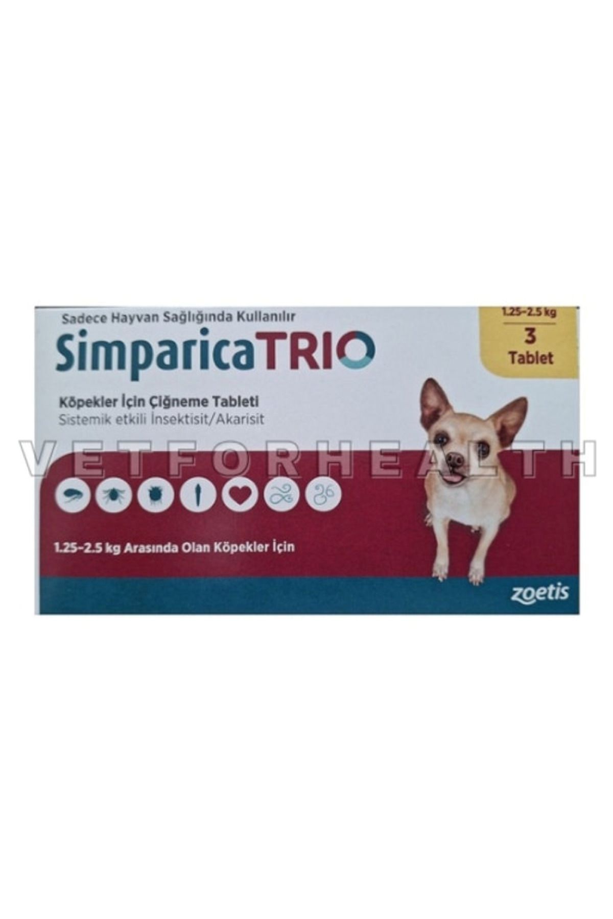 BesteVet Simparica Trio 1.25-2.5 Kg Köpekler için STT:2027