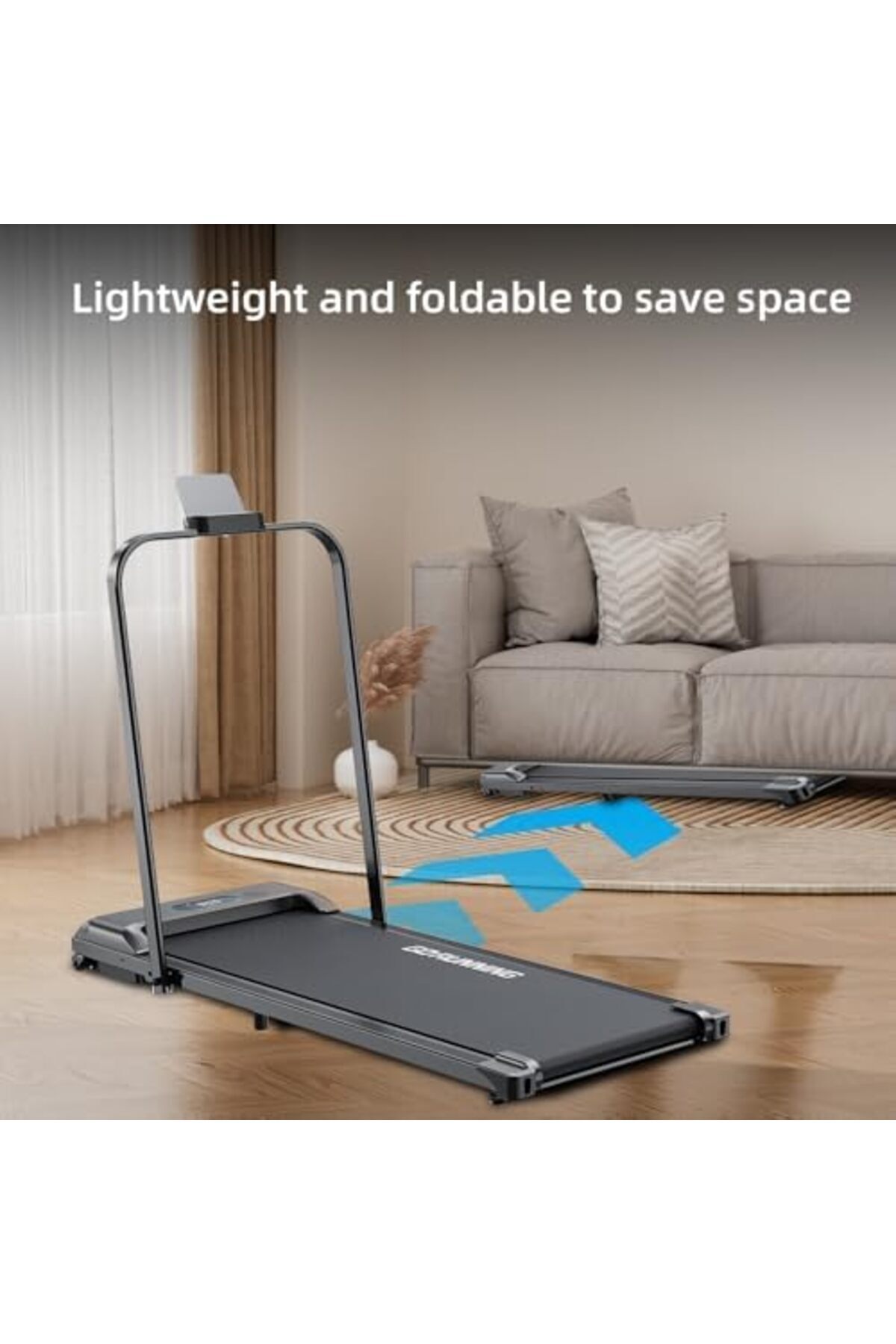 Rovyfota-Under Desk Walking Pad 3 In 1 Folding Treadmill For Home Office, 2.5hp Low-noise With Led Display 5