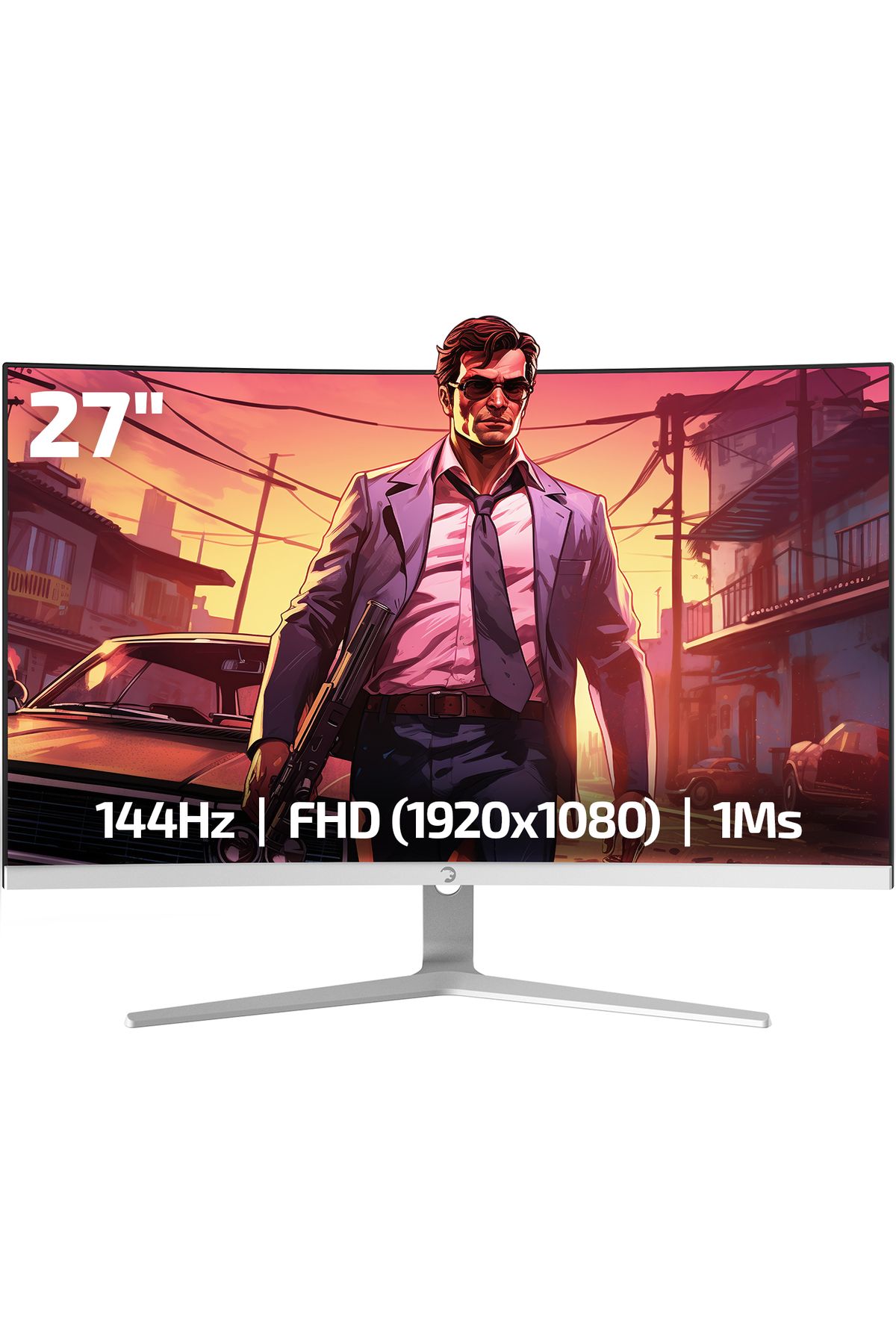 GamePower Vivid F20 27'' 1500r Curved Rgb Beyaz 144hz 1ms Fhd Va Panel 2x2w Speaker Gaming Monitör (