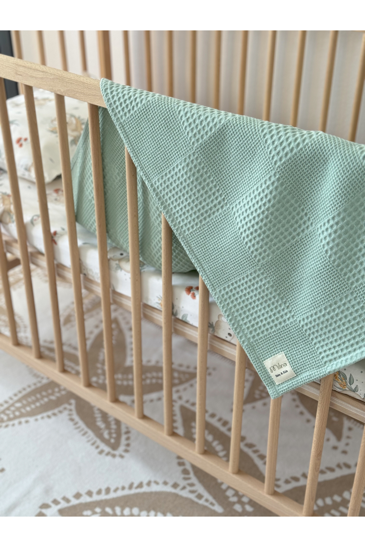 MİLNA BABY&KİDS Bebek Çocuk Pike Takımı Koala Desenli 90x140 fotoğrafı 4 (önizleme)