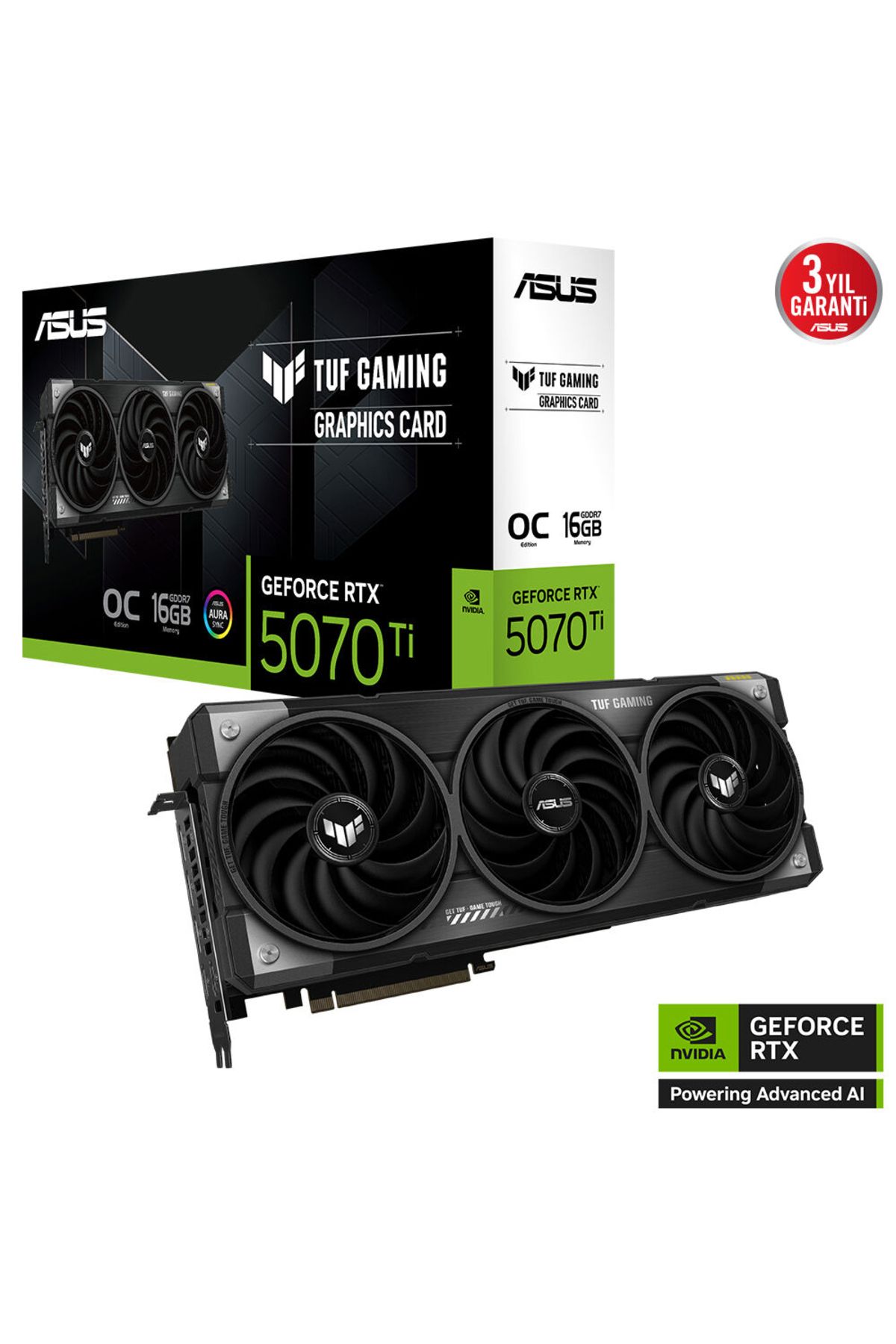 ASUS Tuf Gaming Geforce Rtx 5070 Ti 16gb Tuf-rtx5070tı-o16g-gamıng Gddr7 Oc Edition 256 Bit Gaming (
