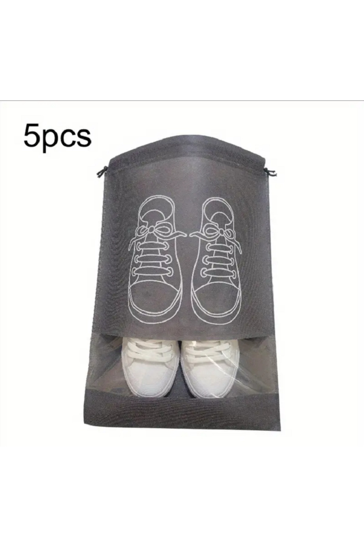 Kaptan Mavi Ayakkabı Saklama, Taşıma, Depolama Çantası, Torbası. 5 Adet Set Gri Renk