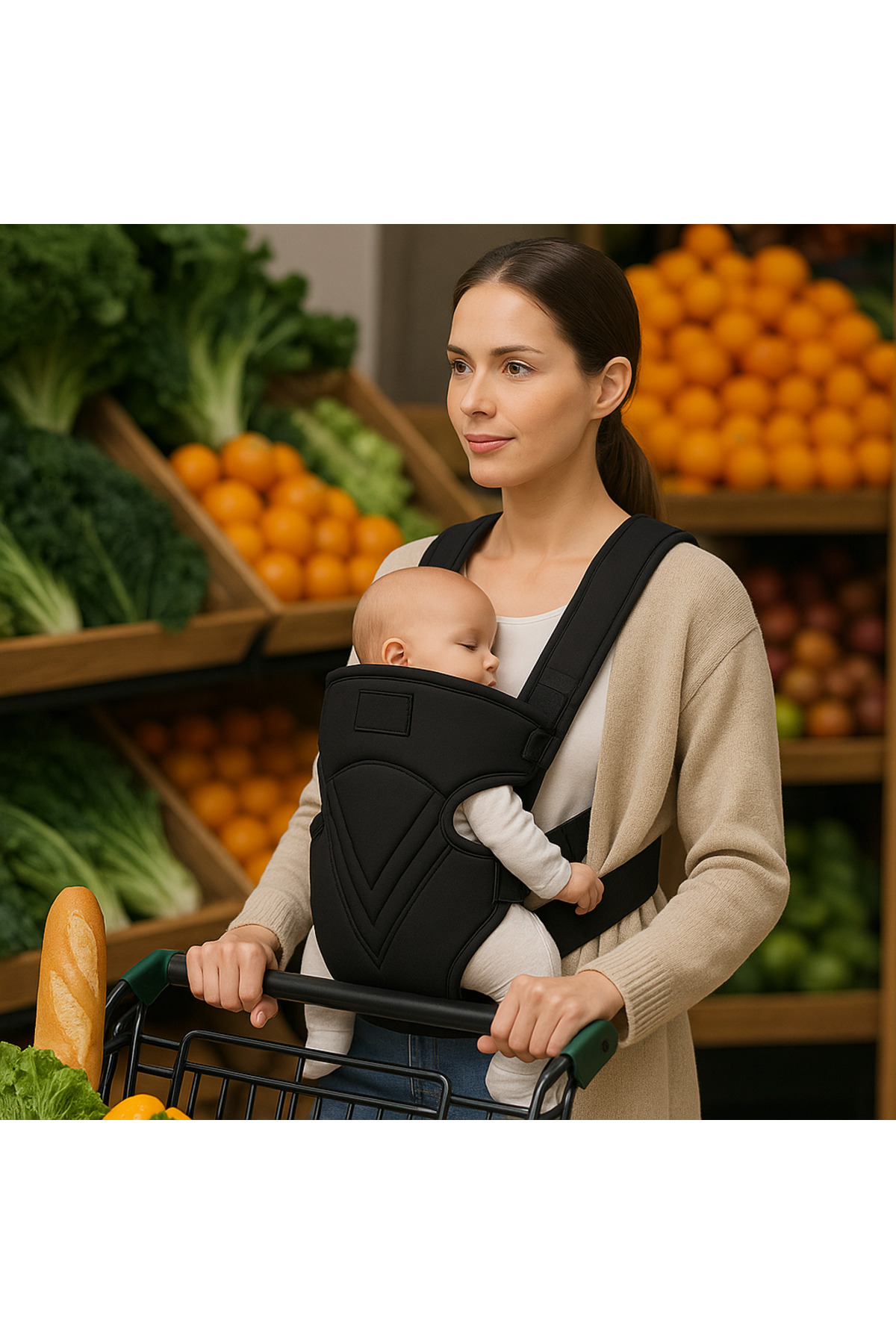 northern fashion Siyah Kanguru Anakucağı Safe Comfort Bebek Taşıma Çantası Ana Kucağı fotoğrafı 2 (önizleme)