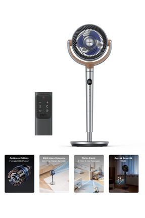 Dreo Turbopoly™ 502 Sessiz Ayaklı Vantilatör – 25 db, Yükseklik Ayarlı, Uzakt...