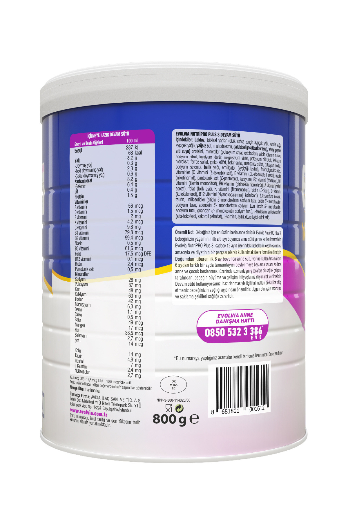 Evolvia Nutripro Plus 3 Devam Sütü 800 gr X 6 Adet fotoğrafı 5 (önizleme)