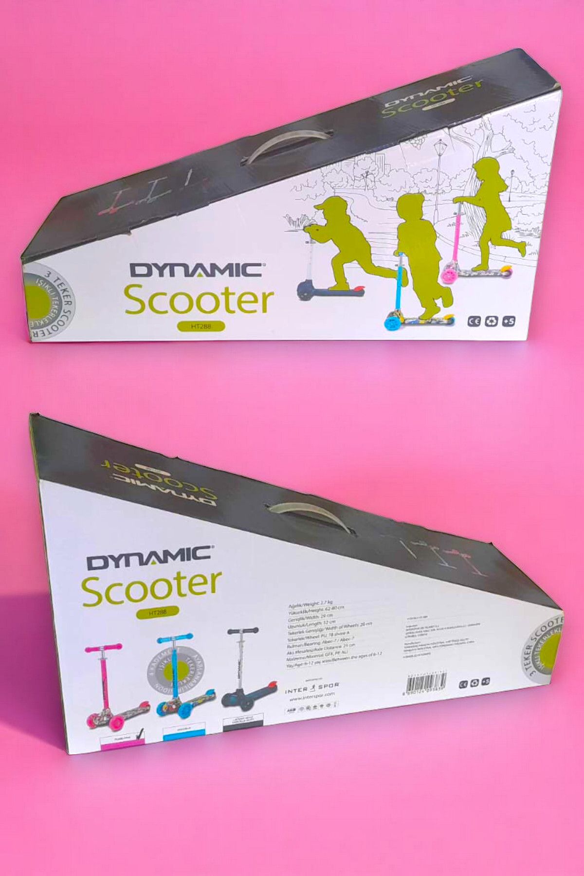 Dynamic-Ht288 Lighted 3 Wheel New Generation Scooter Pink - Lighted Wheels 3