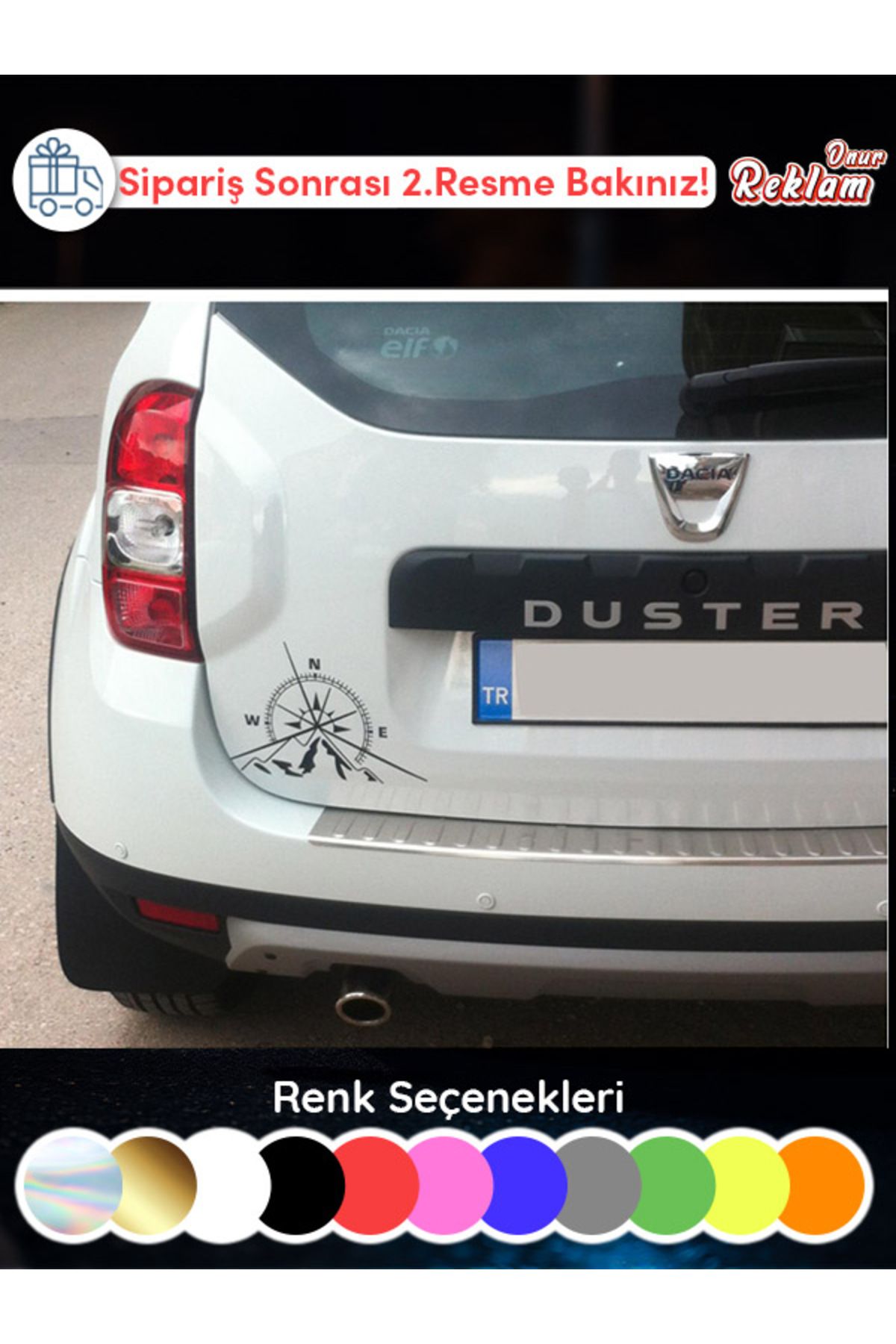 onurreklamonline Dacia Duster Pusula Oto Sticker