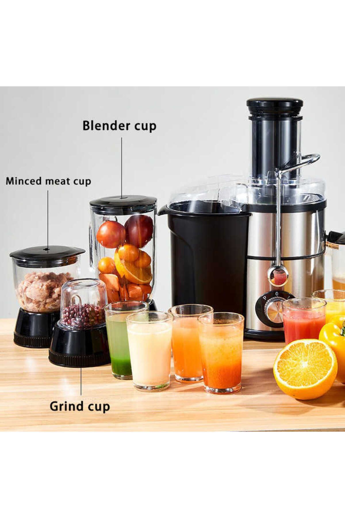 JEC-4 in 1 Slow Juicer Extractor, Blender, Citrus Press & Food Processor for Fruits & Vegetables 4
