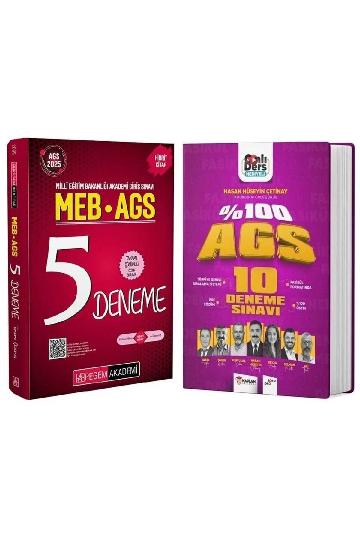 Pegem Akademi Yayıncılık Pegem + Kaplan Akademi 2025 MEB-AGS 5+10 Deneme 2 li Set Pegem + Kaplan Akademi Yayınları