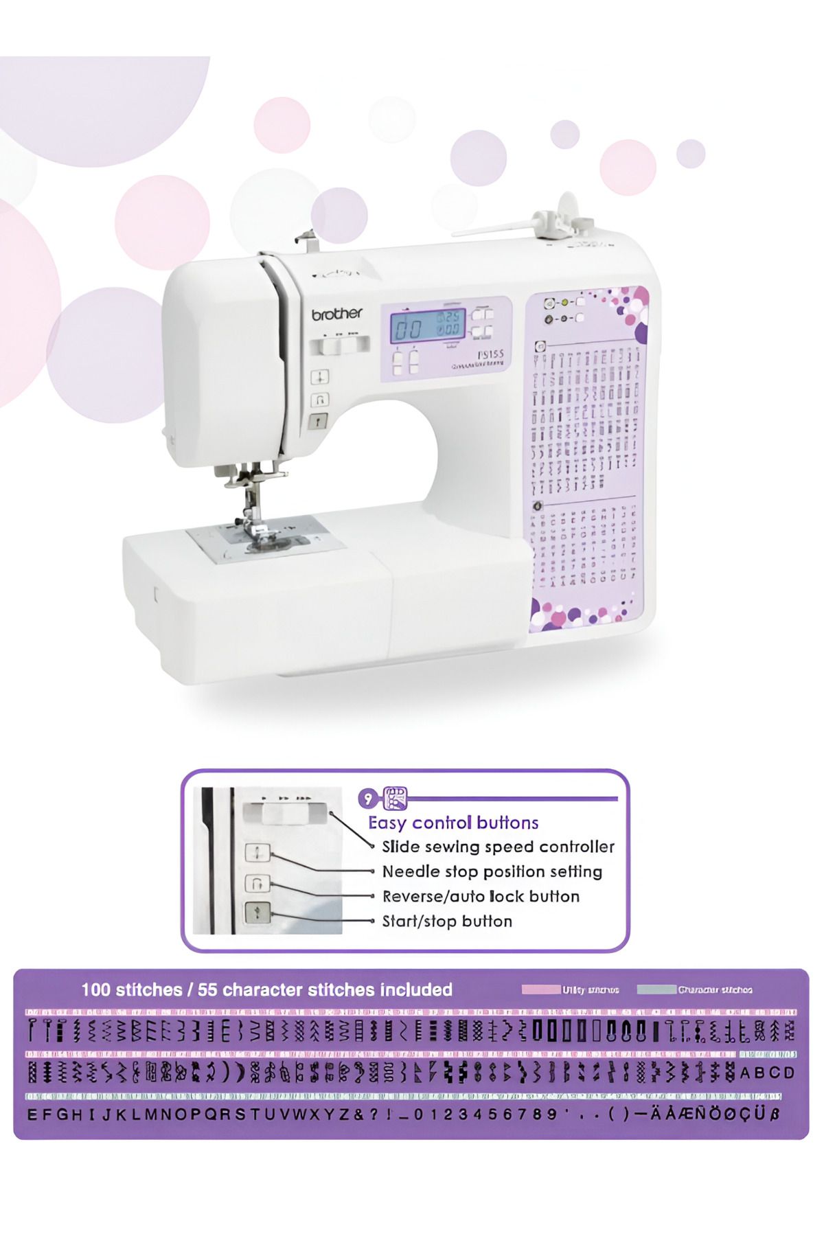 Brother-Fs155 Computerized Electric Sewing Machine With Lcd Display Features 100 Built-in Stitches |vietnam 3