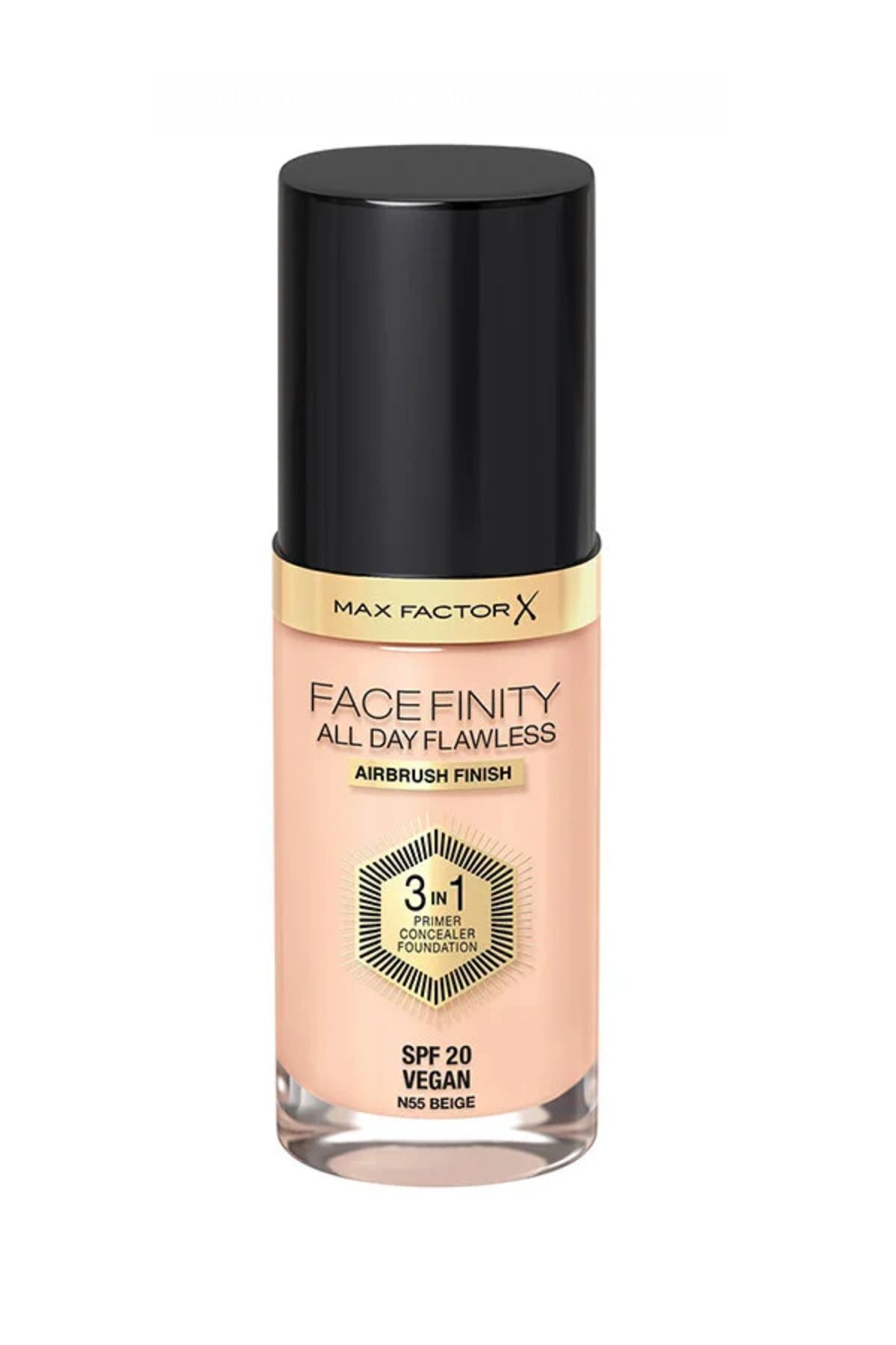 Max Factor-Facefinity 3-in-1 Permanent Foundation 55 Beige Vegan 1