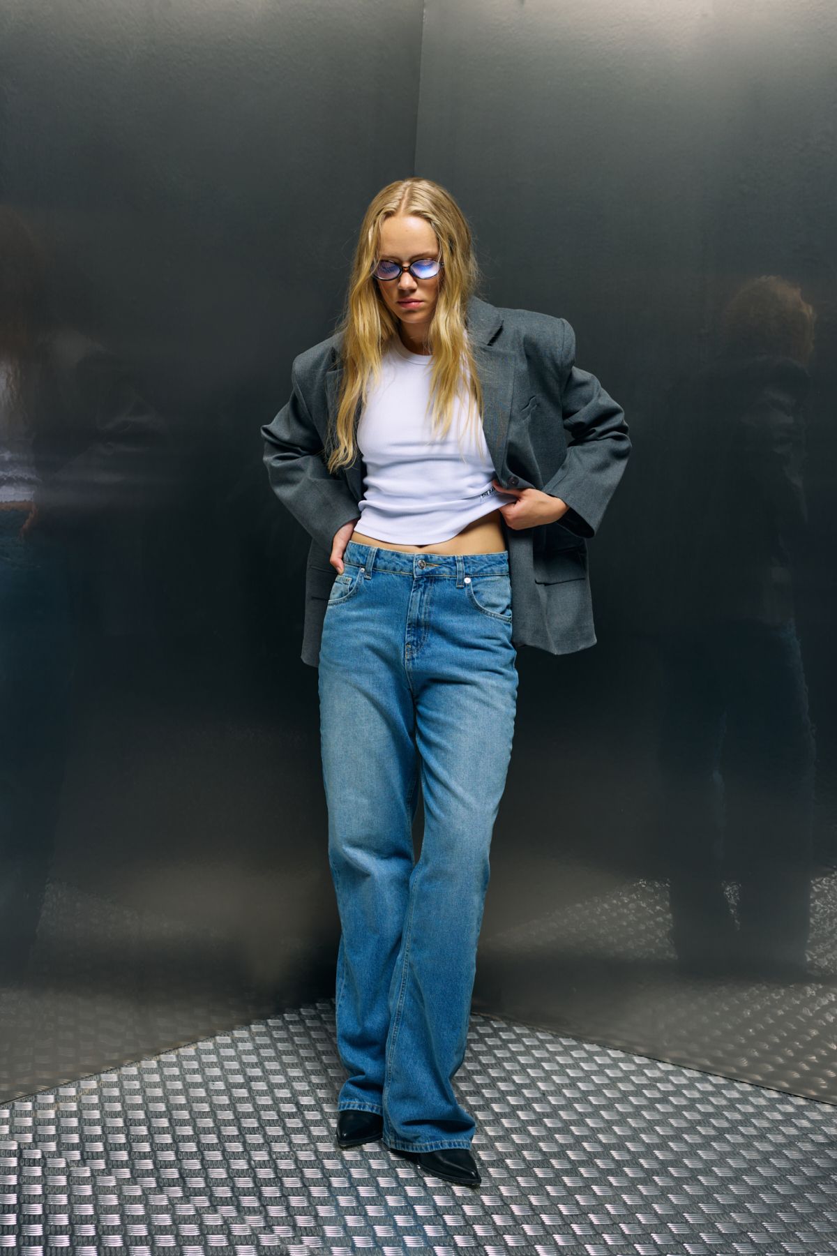 bases. Kadın Wide Leg Geniş Paça Jean Pantolon