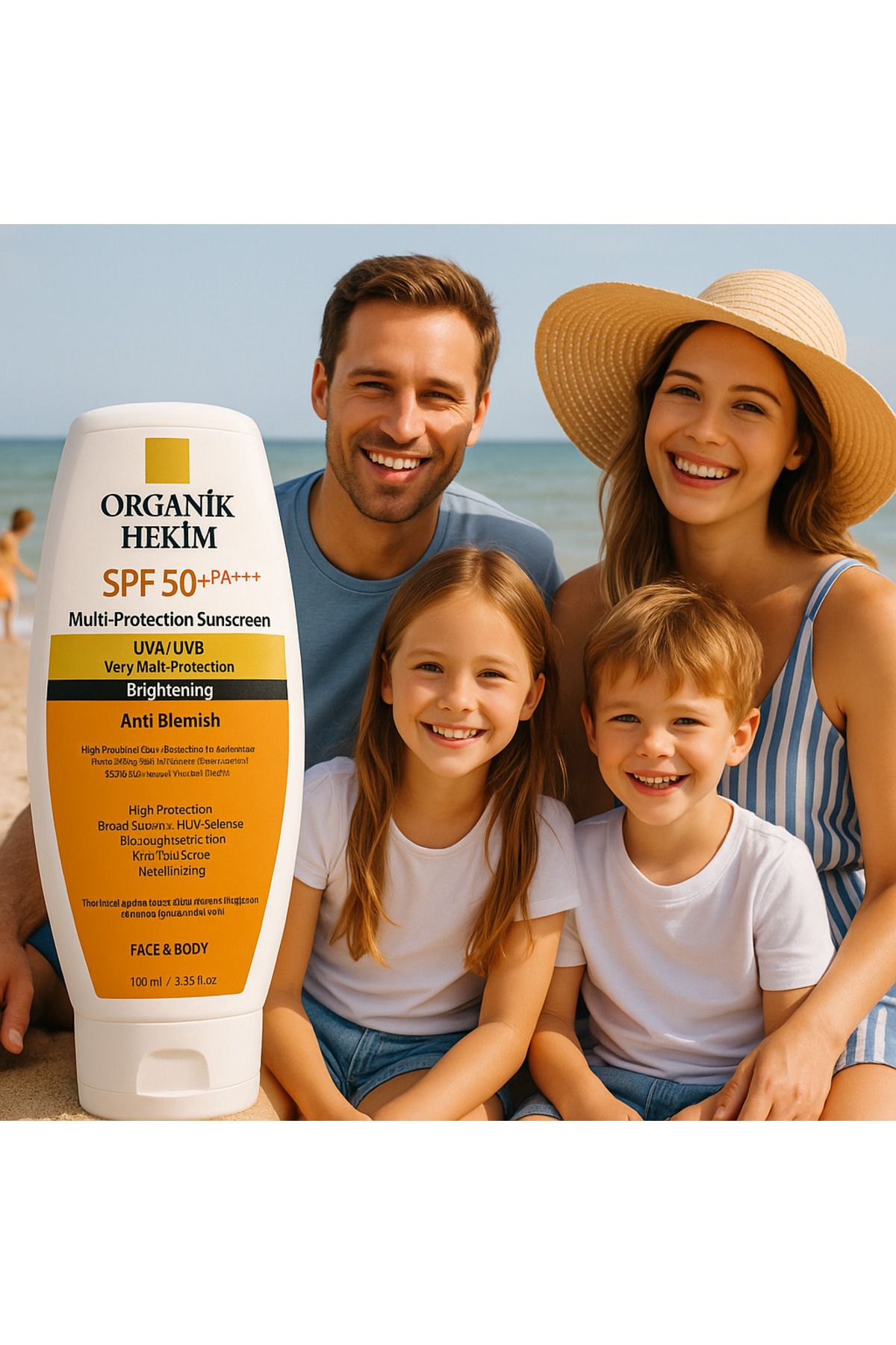 GRAN CANELA Organik Hekim SPF 50+ Güneş Kremi 100 ml | Yüz & Vücut | Leke Karşıtı, Nemlendirici, Işık Koruma