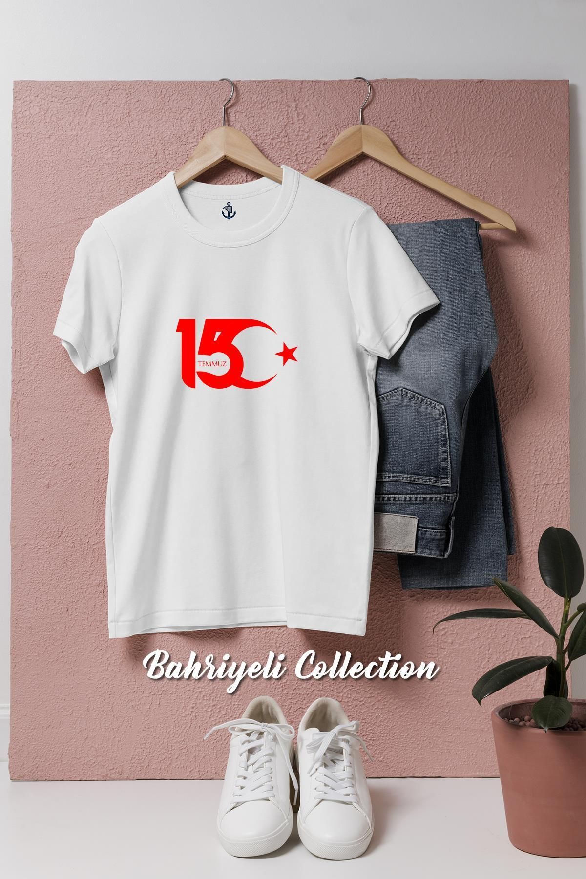 bahriyeli.jpeg Oversize 15 Temmuz Ay Ve Yıldız Tasarımlı Unisex T-Shirt