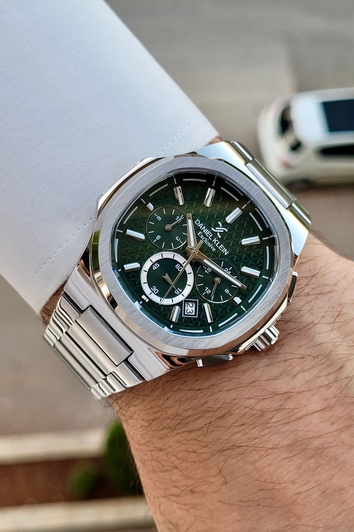 Daniel Klein Kadranı Yeşil Kordonu Silver Renk 24 Ay Garantili Fonksiyonları Aktif Erkek Kol Saati
