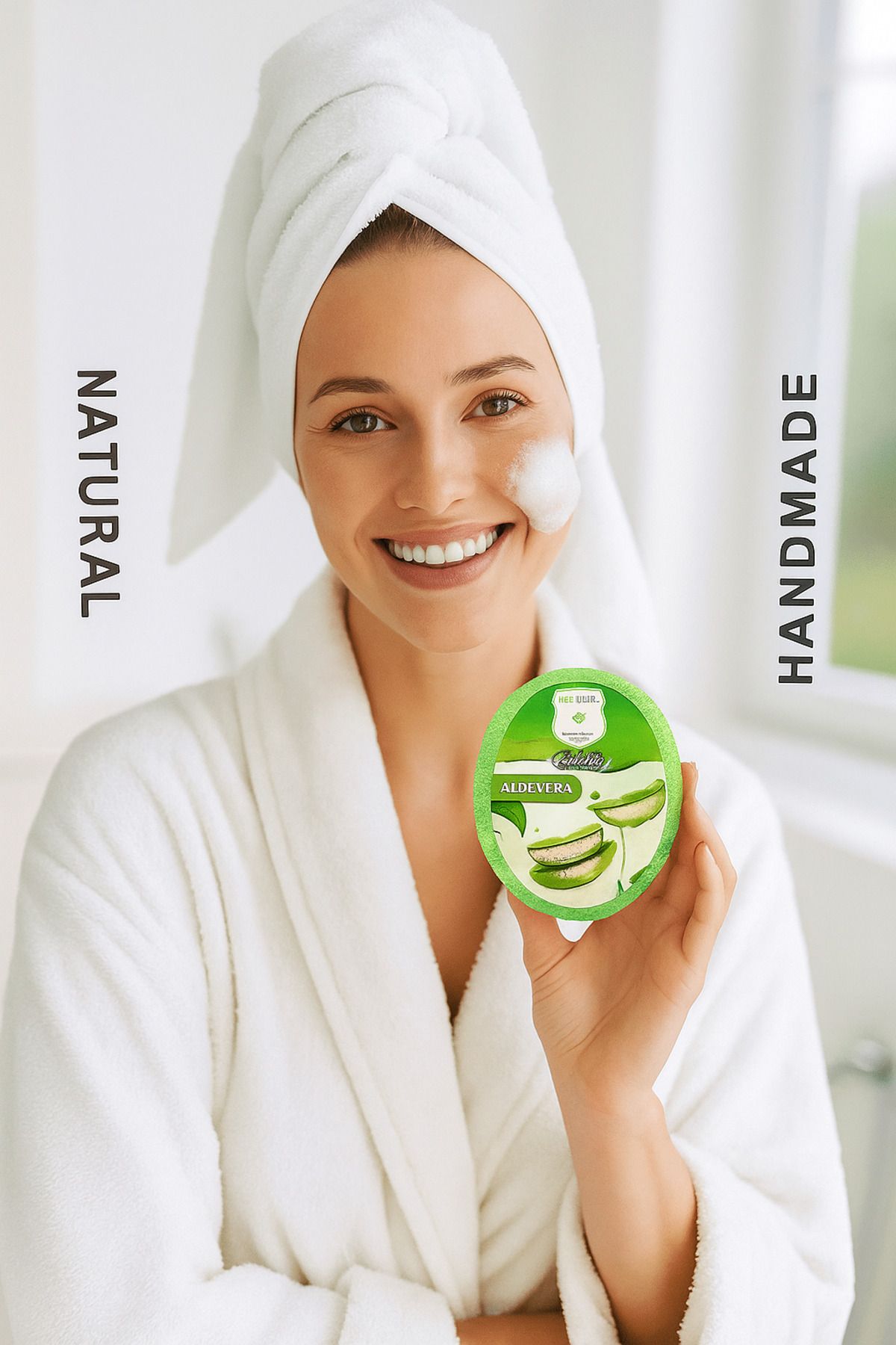 Va.Luis Aloe Vera Sünger Sabun – Gloss & Glow | Nemlendirir, Yatıştırır, Canlandırır