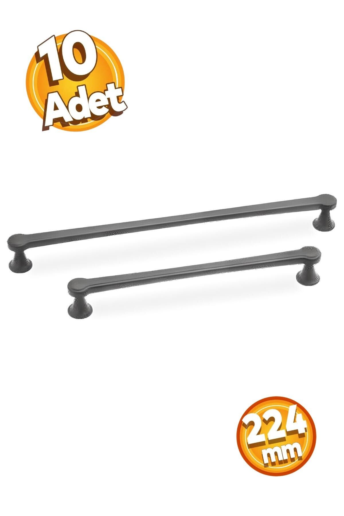 EGESEL Dolap Çekmece Kulbu Zitaş Model 10 Adet 160 ve 224 mm Mobilya Kulp 1. Sınıf Metal / SİYAH