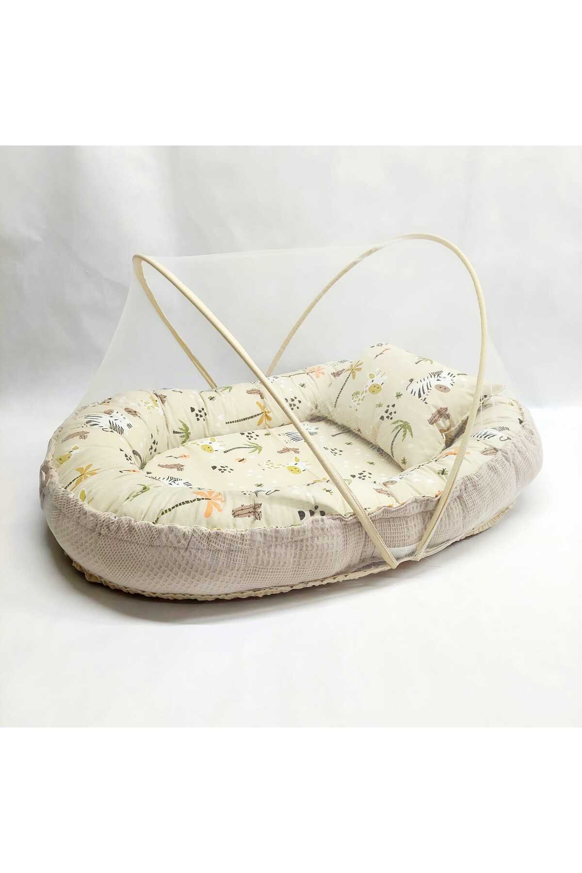 Babynest Waffle Pique And Cotton Fabric New Design Mosquito Net Baby Crib Bed 60*85 Cm