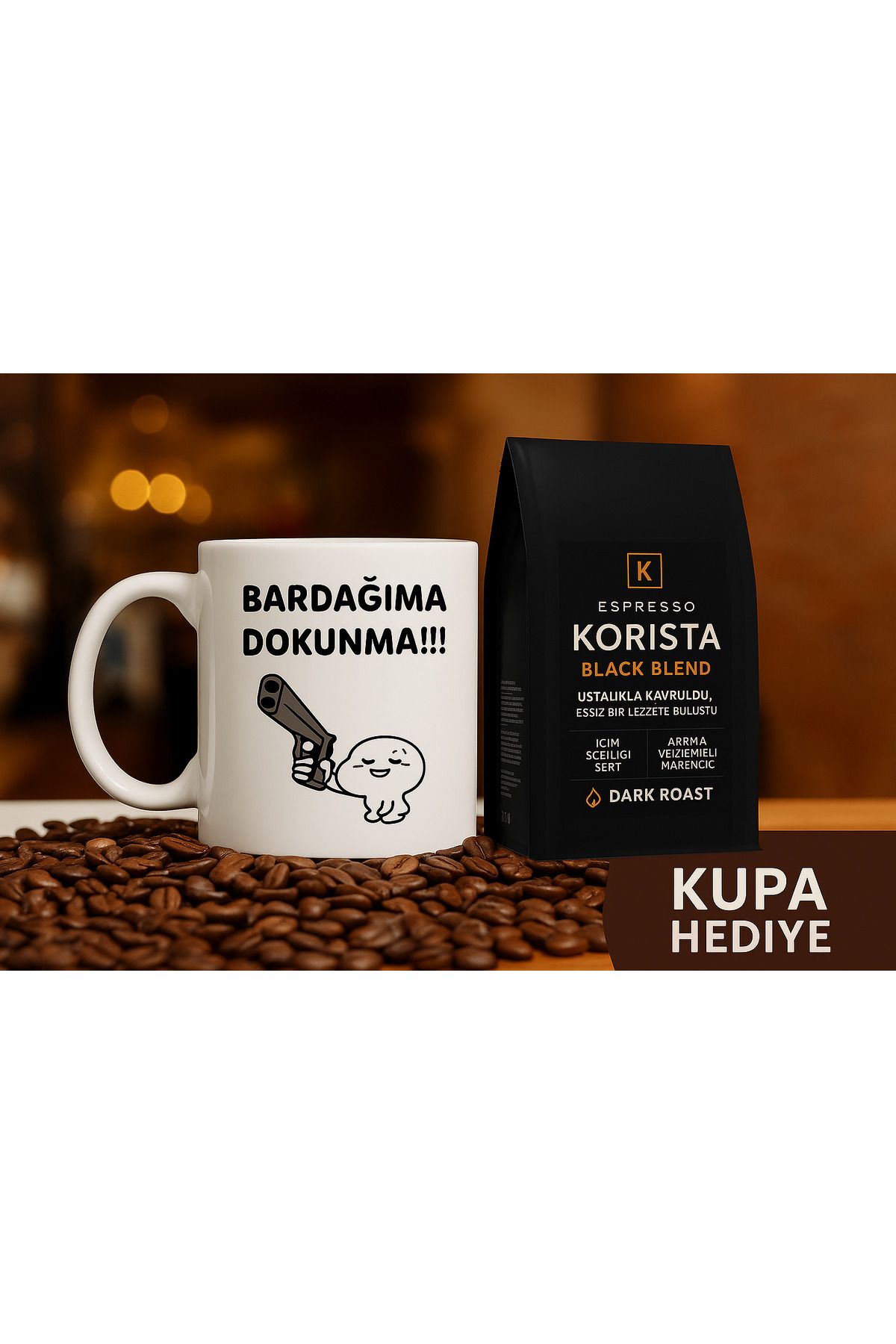Korista Koyu Kavrulmuş (DARK ROAST) Espresso Blend Çekirdek Kahve 1000g