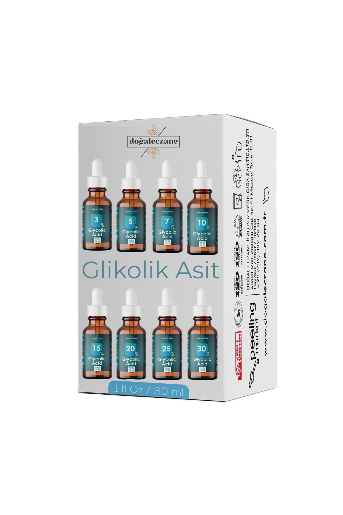 Doğal Eczane Kırışıklık Karşıtı Hızlı Etki Glikolik Asit %5 Peeling Serum Cilt Yenileme