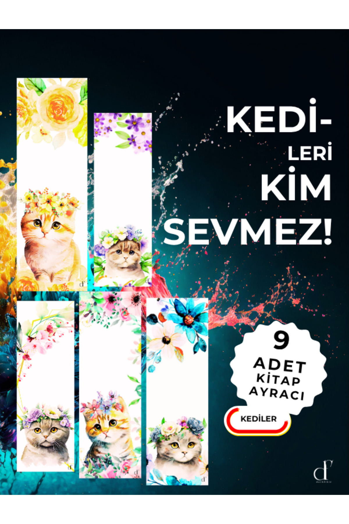 darkfikir 9'lu Kitap Ayracı Seti - Kediler