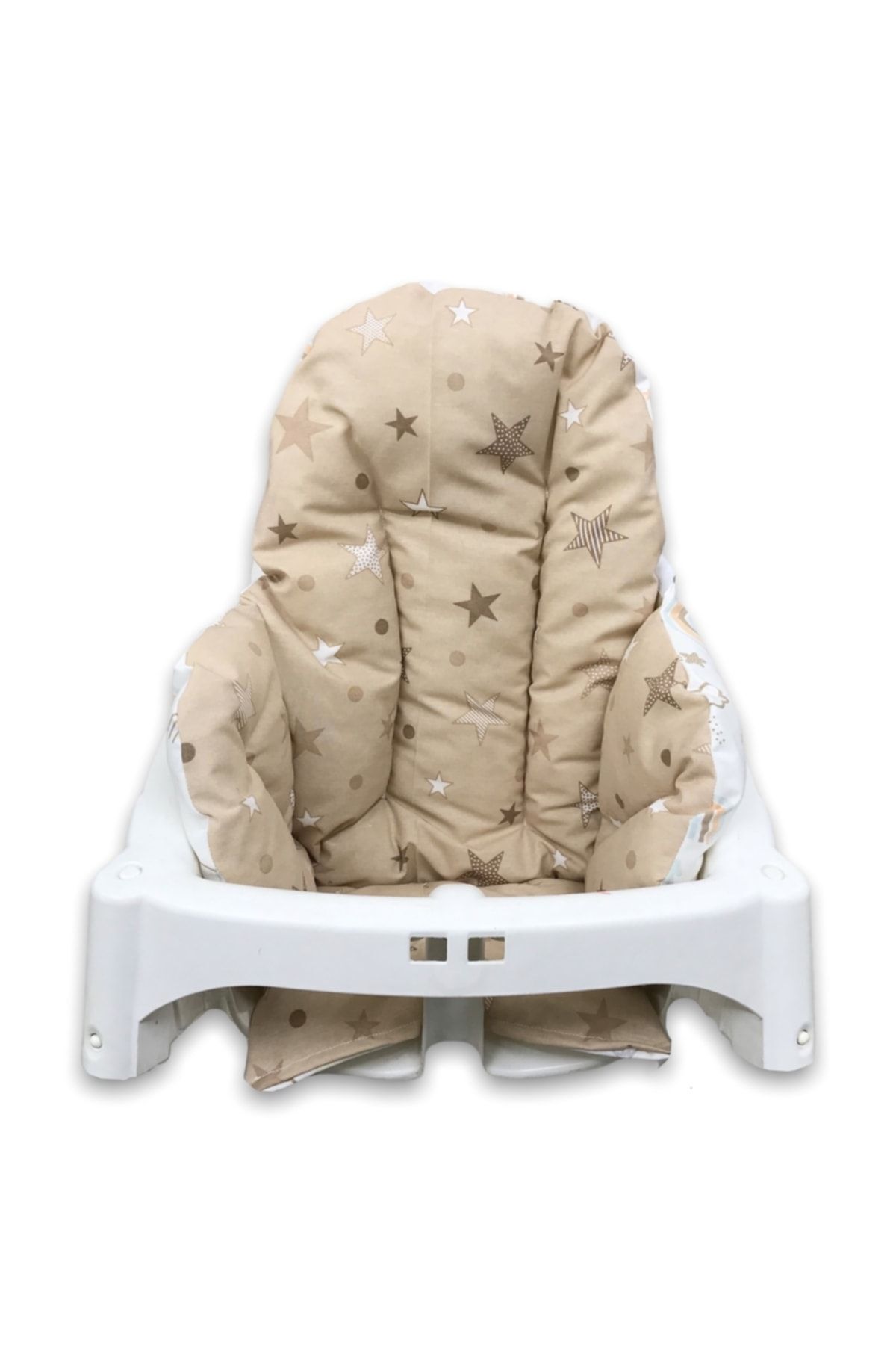 Bebek Özel Pamuklu Bebek Çocuk Mama Sandalyesi Minderi Gökkuşağı Yıldızlı Kahverengi fotoğrafı 5 (önizleme)
