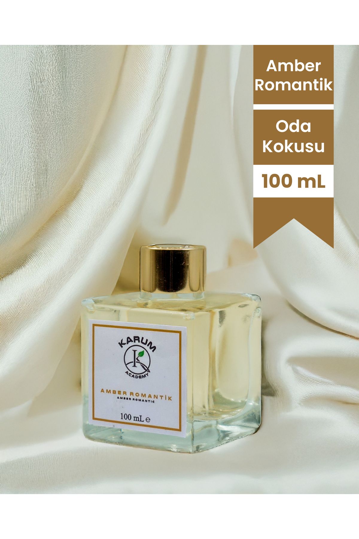 karum academy Amber Romantik – Sıcaklık ve Tutkunun Buluştuğu Koku Çubuklu Kare Oda Kokusu 100ml