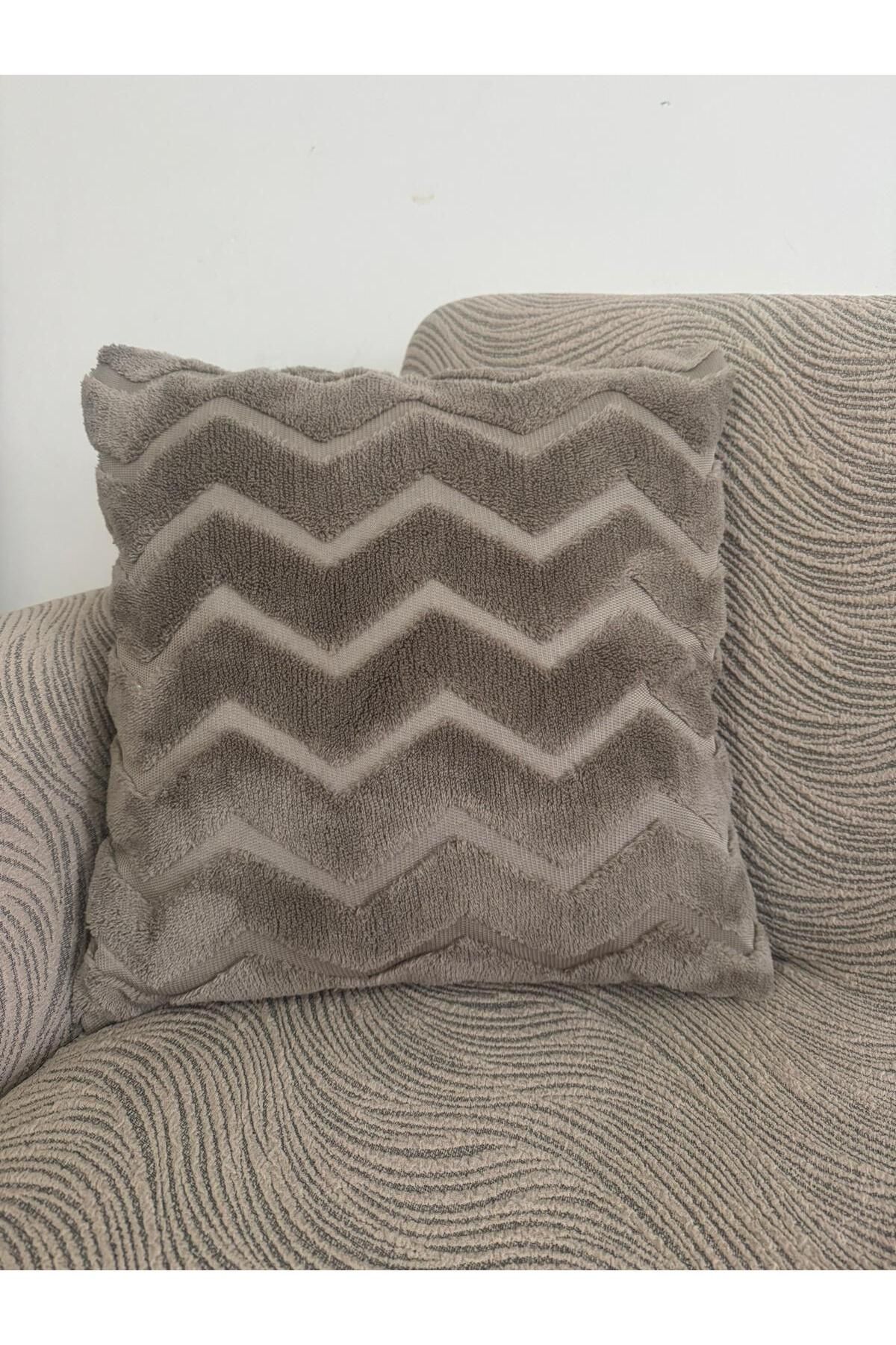 IYDGAH Peluş Kırlent Kılıfı Tekli 43x43cm Özel Tasarım Dekoratif Yastık Kırlent Kılıfı 1 Adet krem