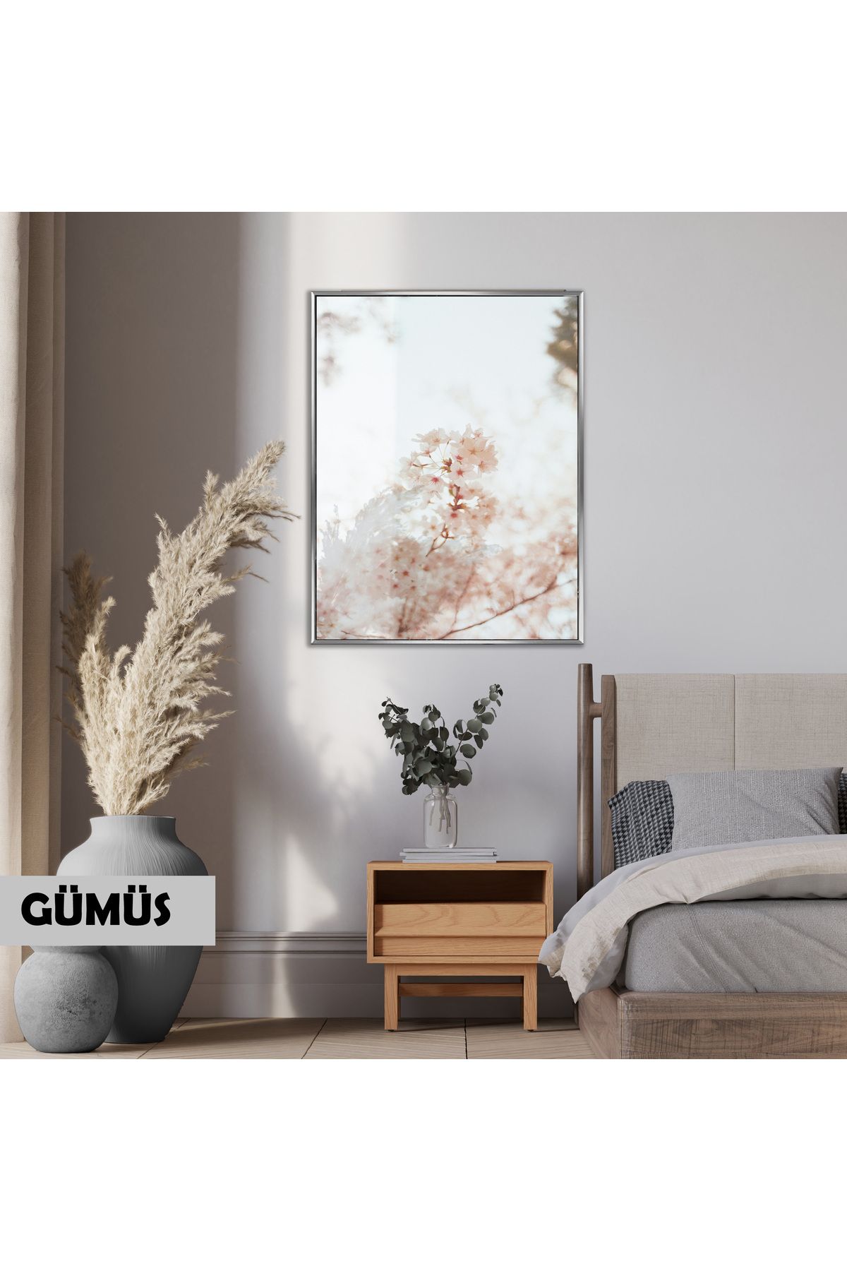 Harikabirev HARİKABİREV|ÇİÇEK DALI (BLOSSOM) MODEL |ÇERÇEVELİ TEMPERLİ CAM TABLO TEKLİ DİKEY