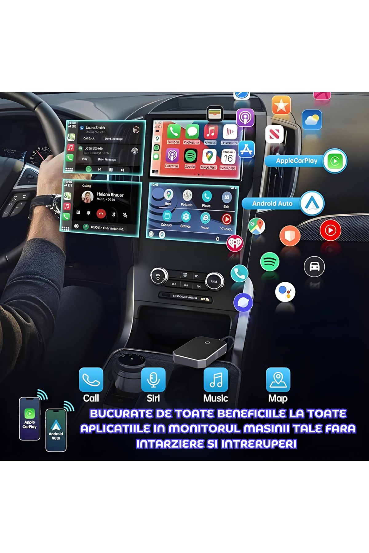 ATOMKIT-Carplay and Android Car Adapter, Quick Connection, Ai Processor, Voice Control, Multiple Apps 8