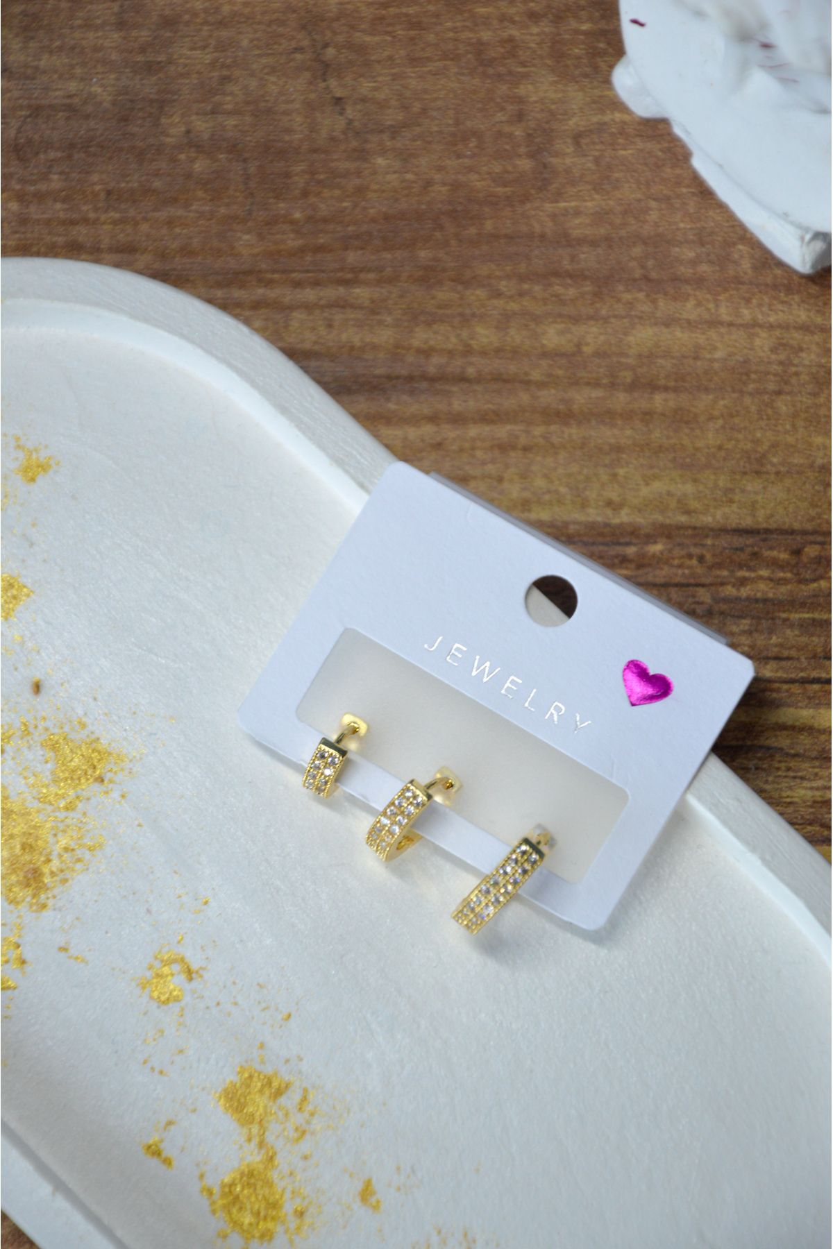 Nova and co Zirkon 3lü Set Küpe