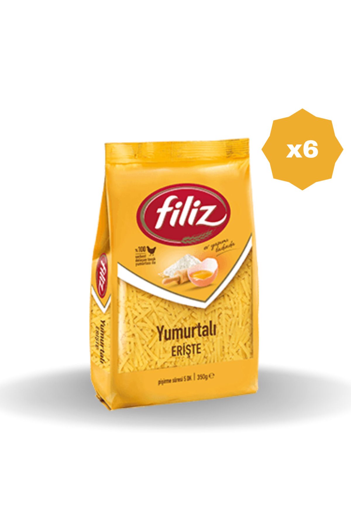 FİLİZ YUMURTALI ERİŞTE MAKARNA 500 GR - (6 ADET)