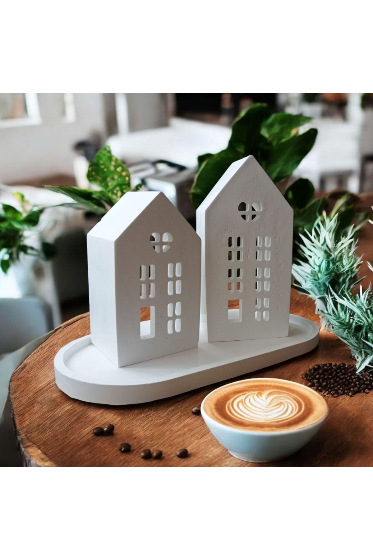 YILDIZ DECOR tebsi üzeri büyük 2 li ev dekor objesi,mumluk şık