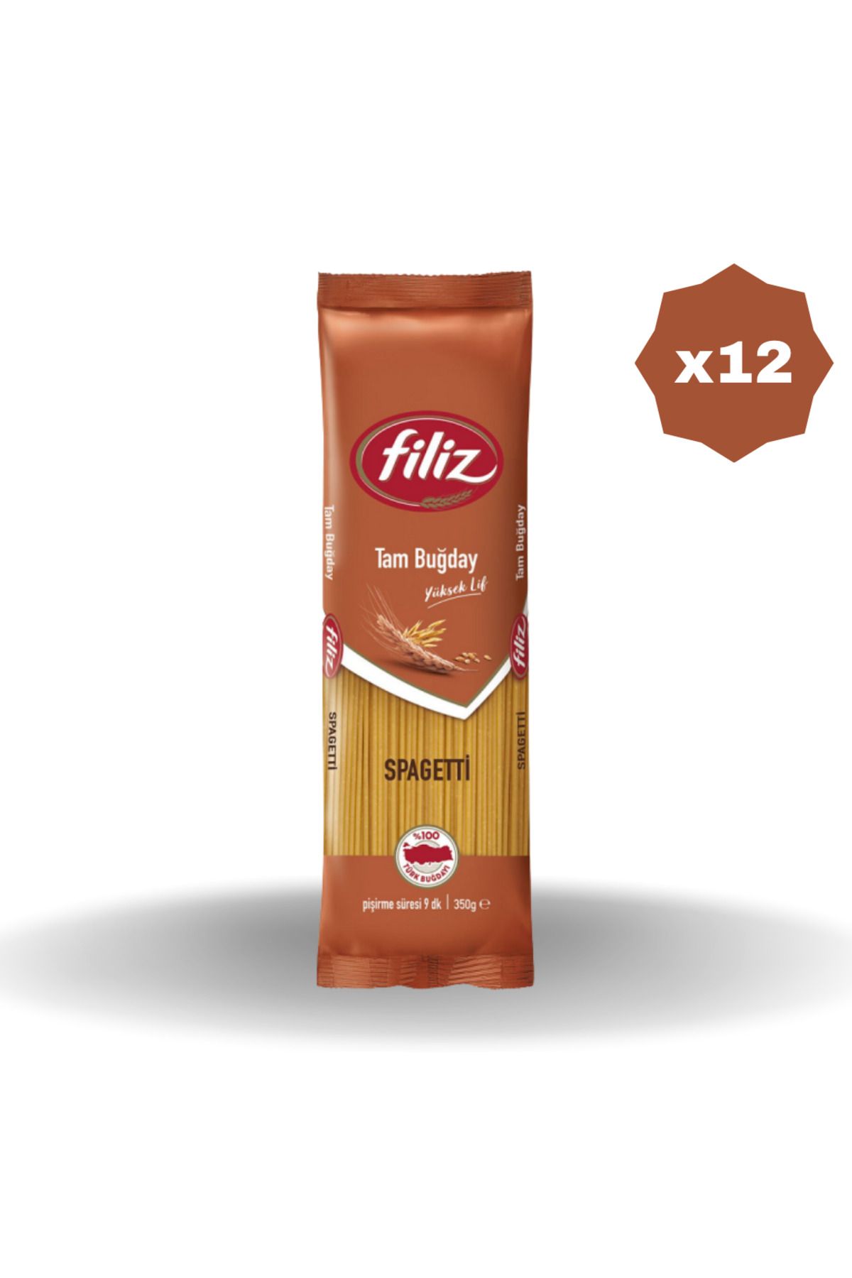FİLİZ TAM BUĞDAY SPAGETTİ MAKARNA 500 GR - (12 ADET)