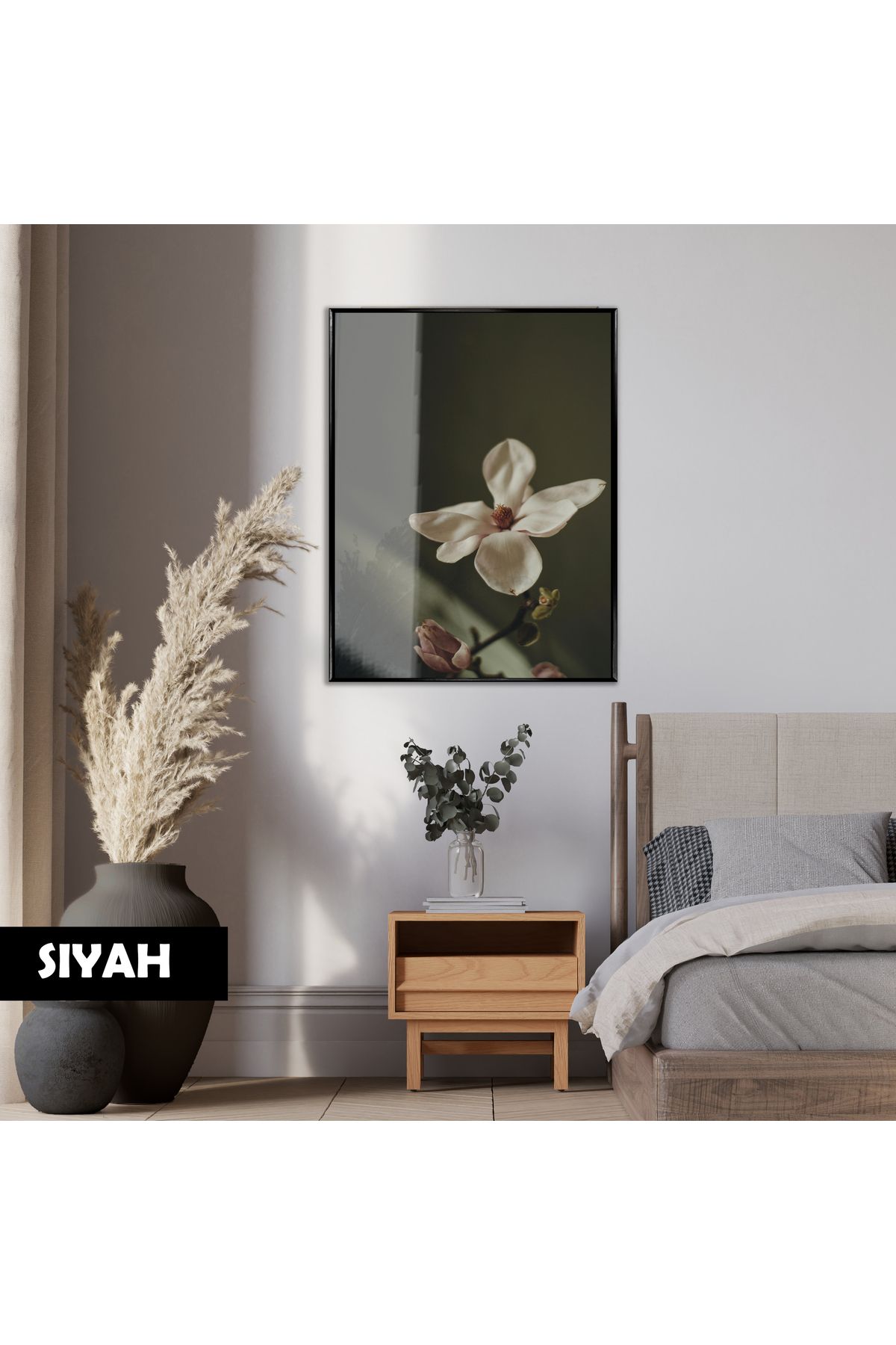 Harikabirev HARİKABİREV|ORCHID ÇİÇEK MACRO MODEL 01 |ÇERÇEVELİ TEMPERLİ CAM TABLO TEKLİ DİKEY