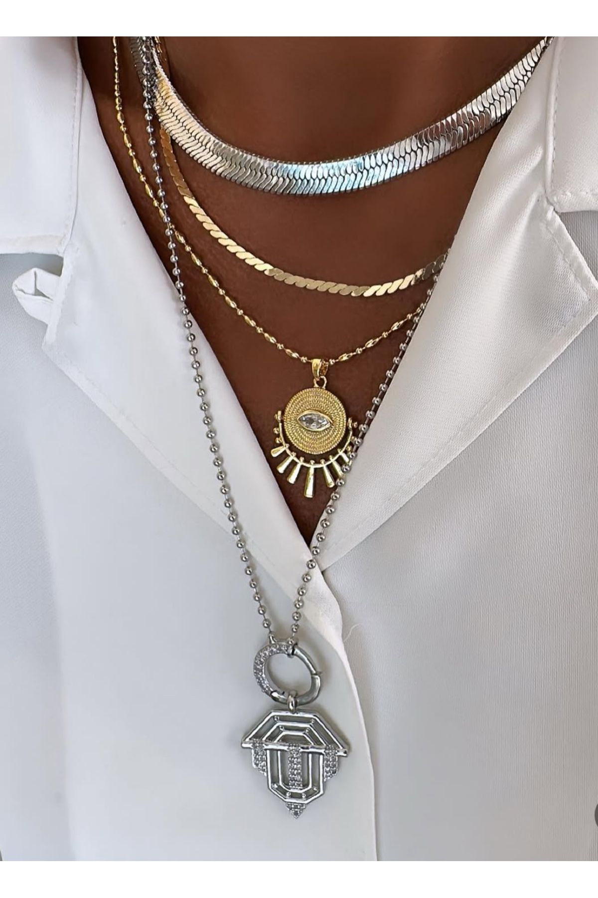 gozdeasutayaccessory Serenay kolyesi gümüş uzun