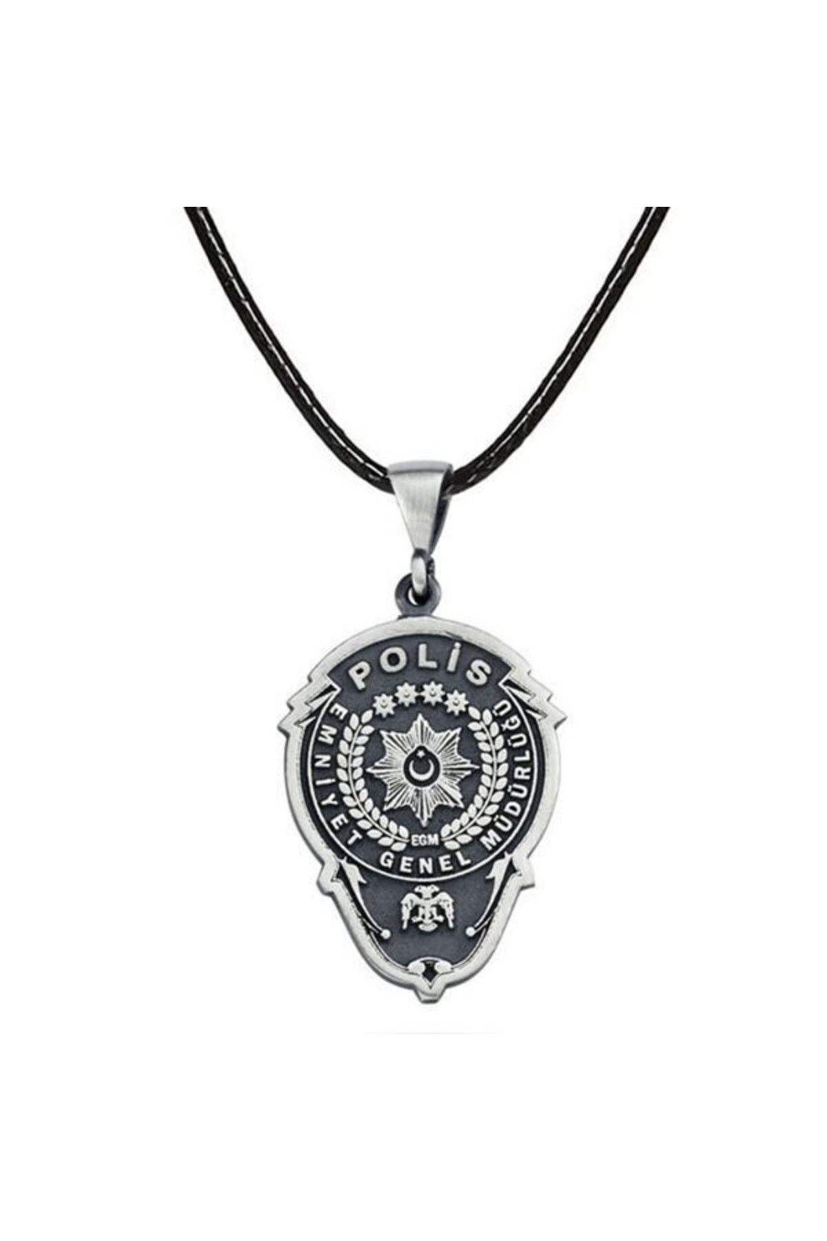 shop Emliyet Teşkilatı Polis Armalı 925 Ayar Gümüş Erkek Kolye
