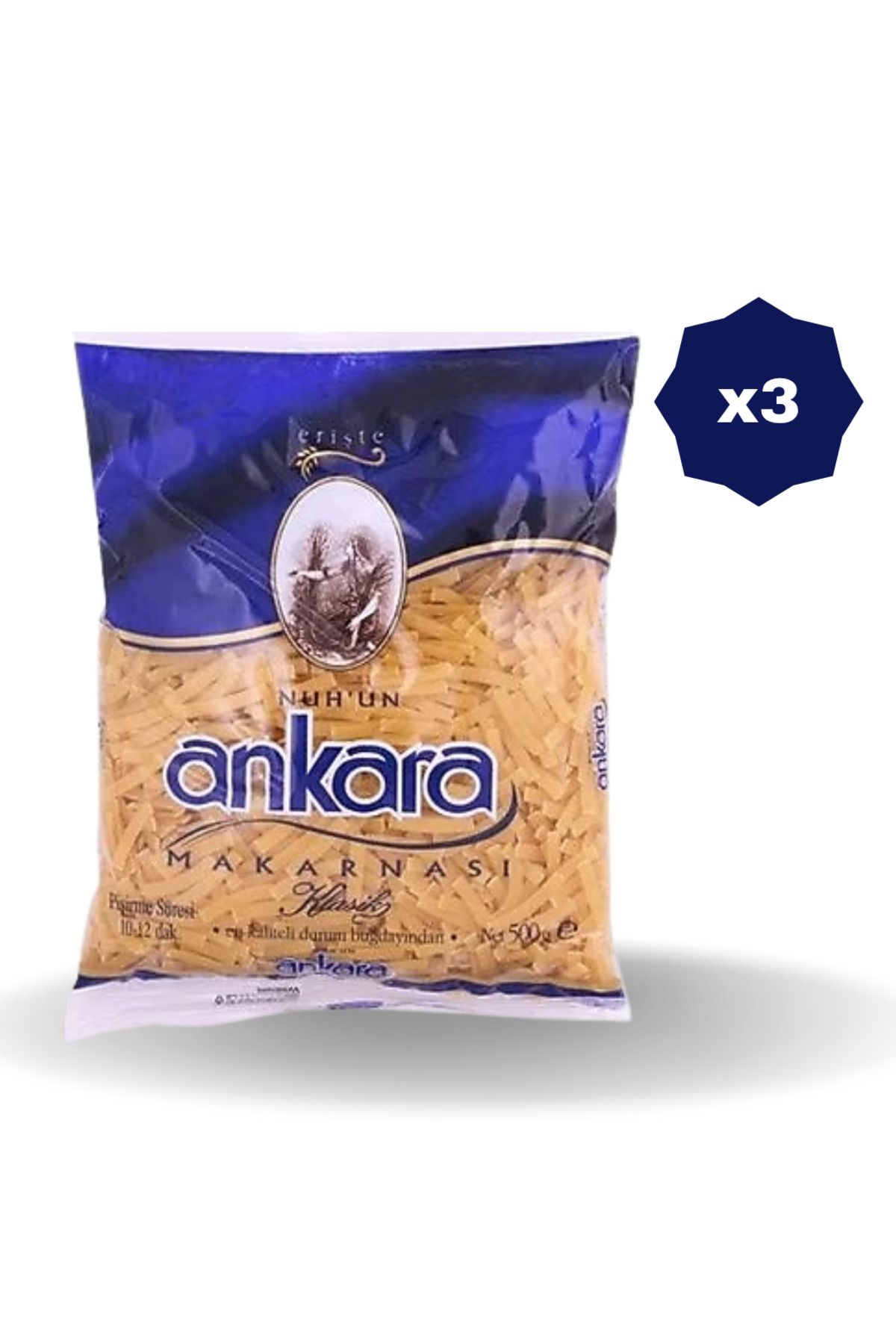 Nuh'un Ankara ERİŞTE MAKARNA 500 GR - (3 ADET)
