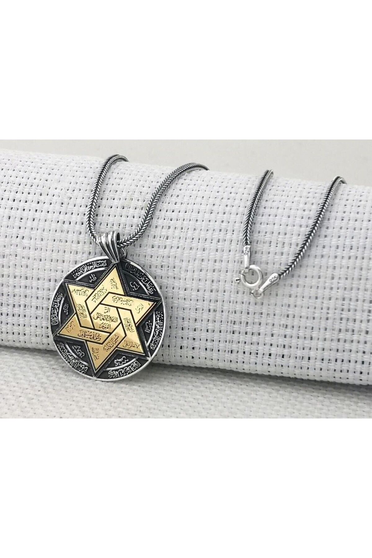 shop Hz Süleyman Mührü 925 Ayar Gümüş Erkek Kolye