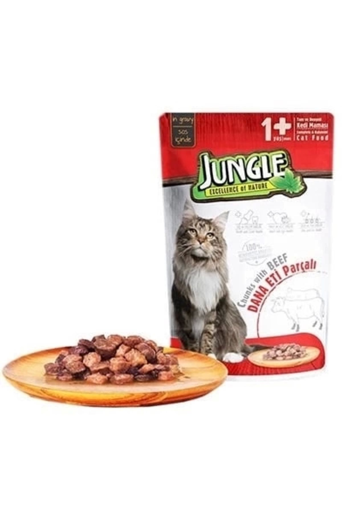 thebestnzm Jungle Dana Etli Pouch Yetişkin Konserve Kedi Maması 85 Gr