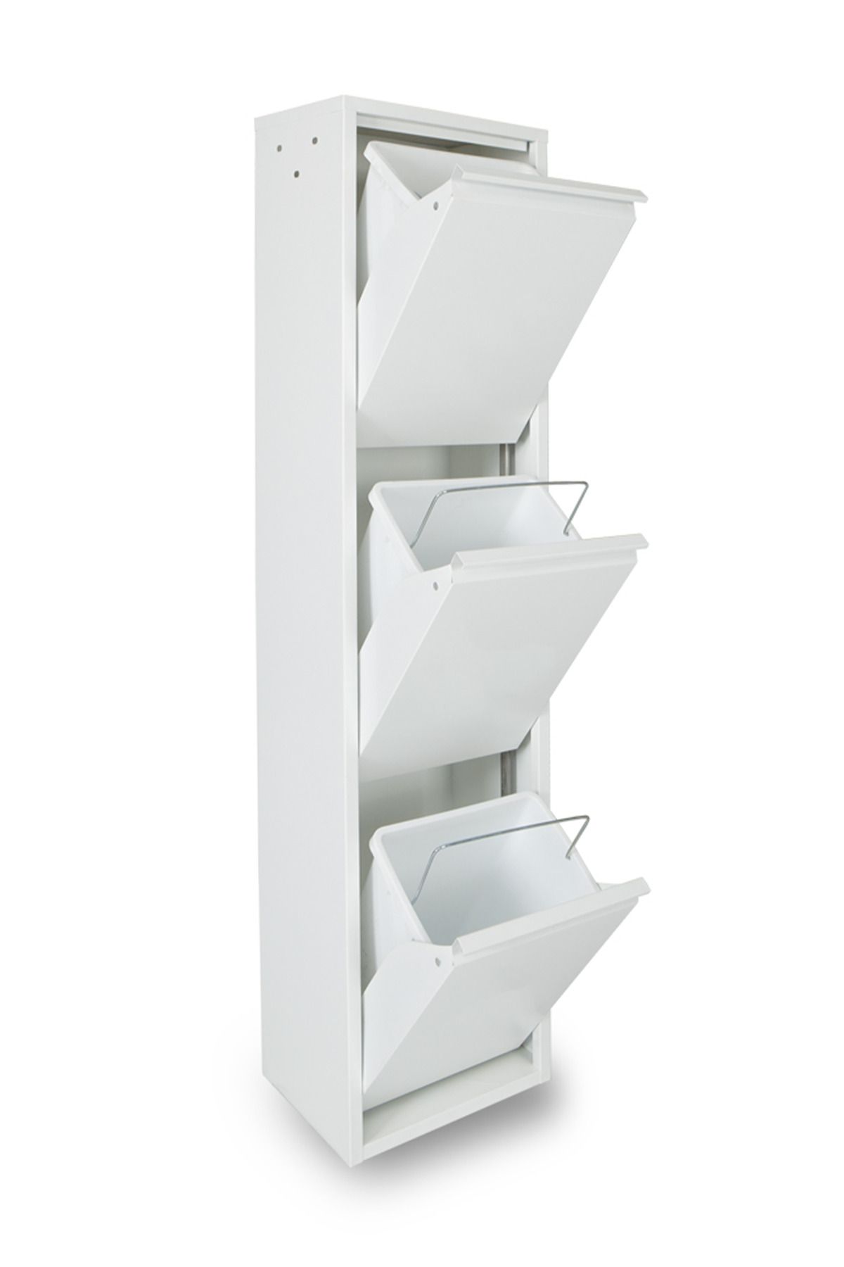 KUMSSHOP 3'lü Çok Amaçlı Metal Erzak Dolabı - Beyaz