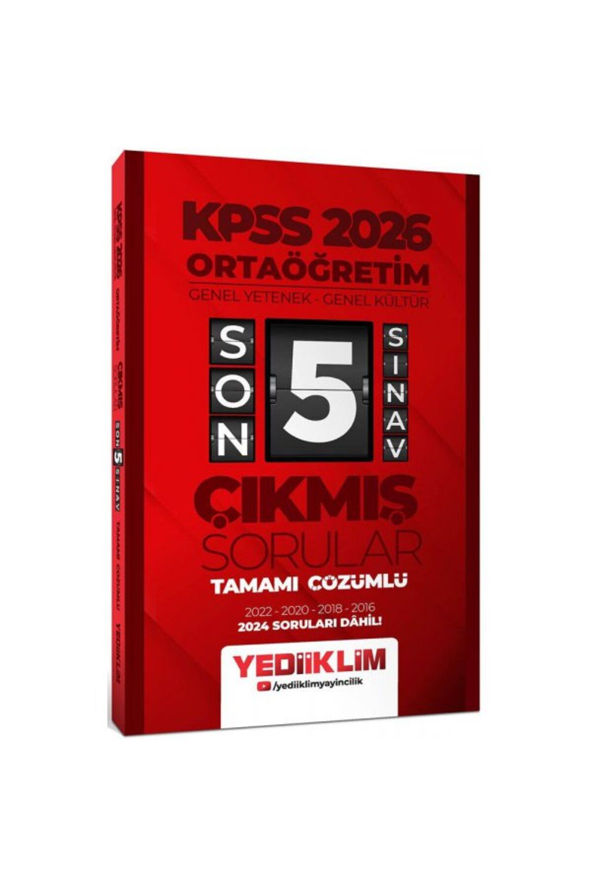 Yediiklim Yayınları Yediiklim 2026 Ortaöğretim GY-GK Tamamı Çözümlü Son 5 Sınav Çıkmış Sorular 2024 Soruları Dahil