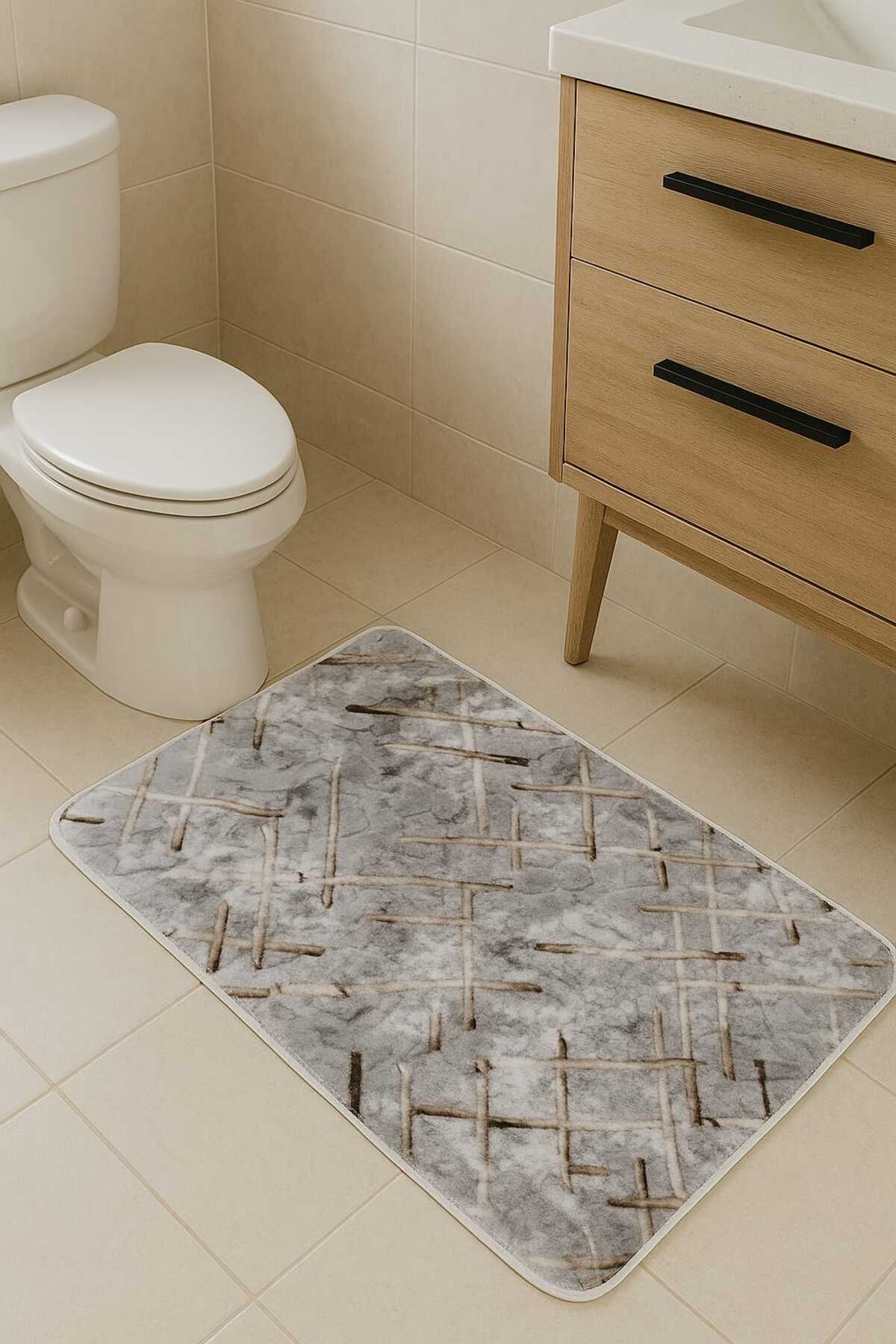 YÜNTEKS Kaymaz Taban, Yıkanabilir Lavabo Önü Paspası, Banyo Paspası, Duşakabin Önü Paspası, Kolidor paspası